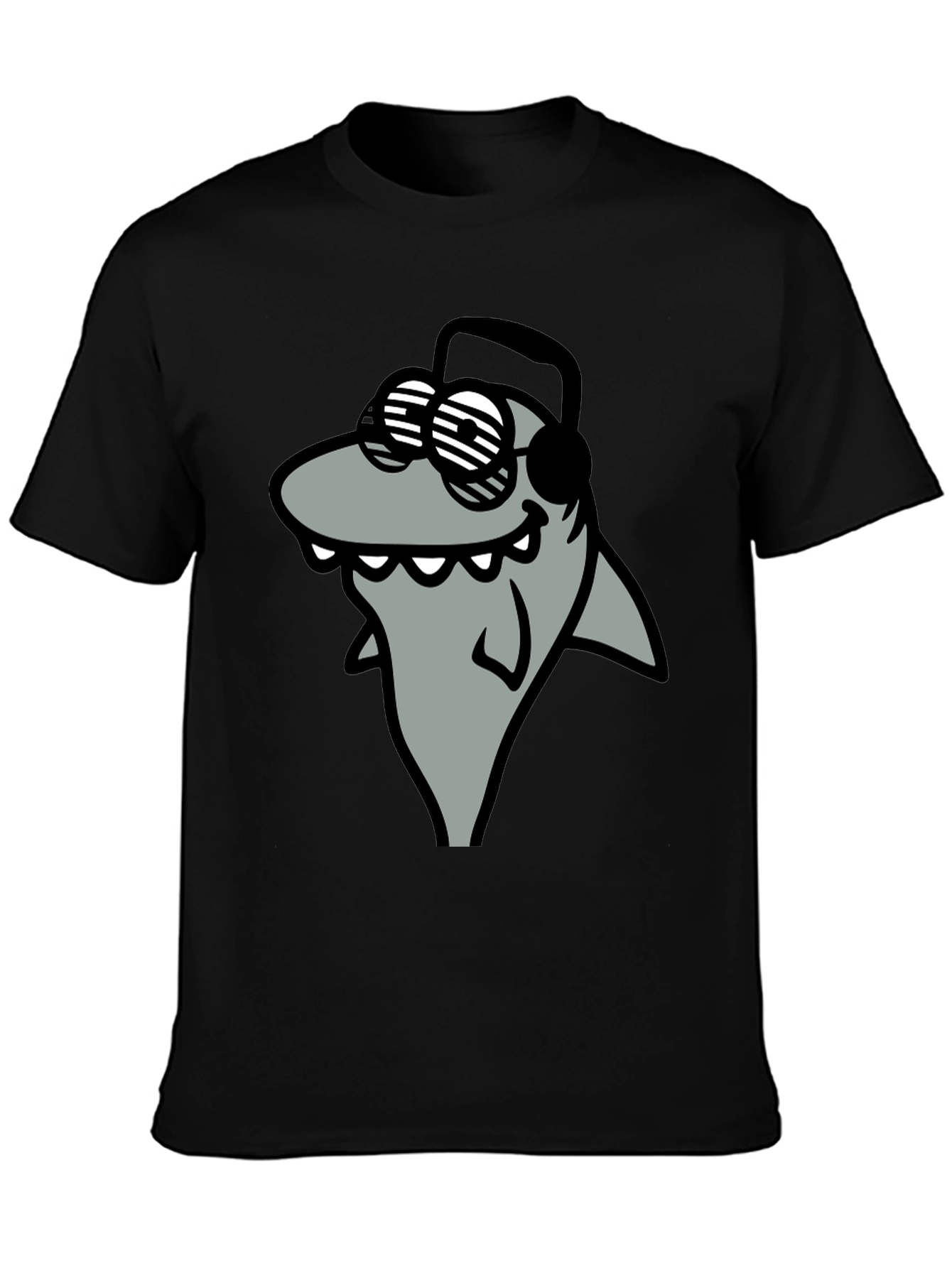 Black Shark with Shades Graphic T-Shirt - Cool and Fun view 3