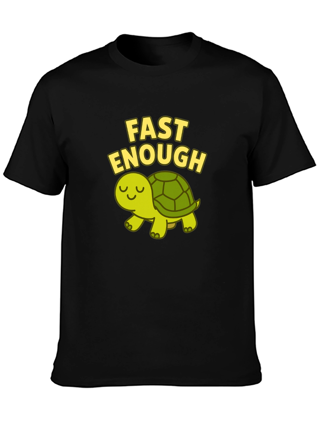Black Fast Enough Turtle T-Shirt - Cute and Funny! view 3