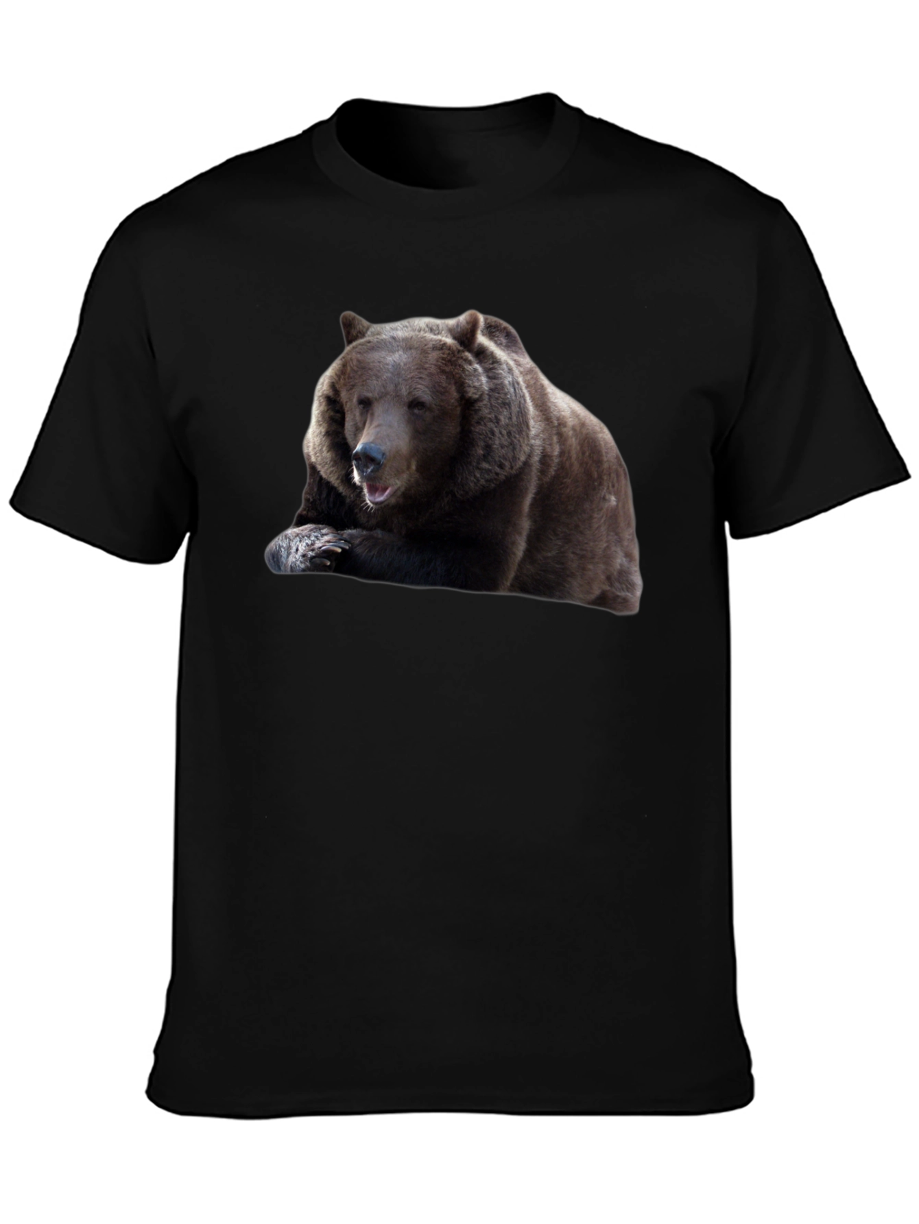 Black Bear Graphic Tee - Men's Black Cotton T-Shirt view 3