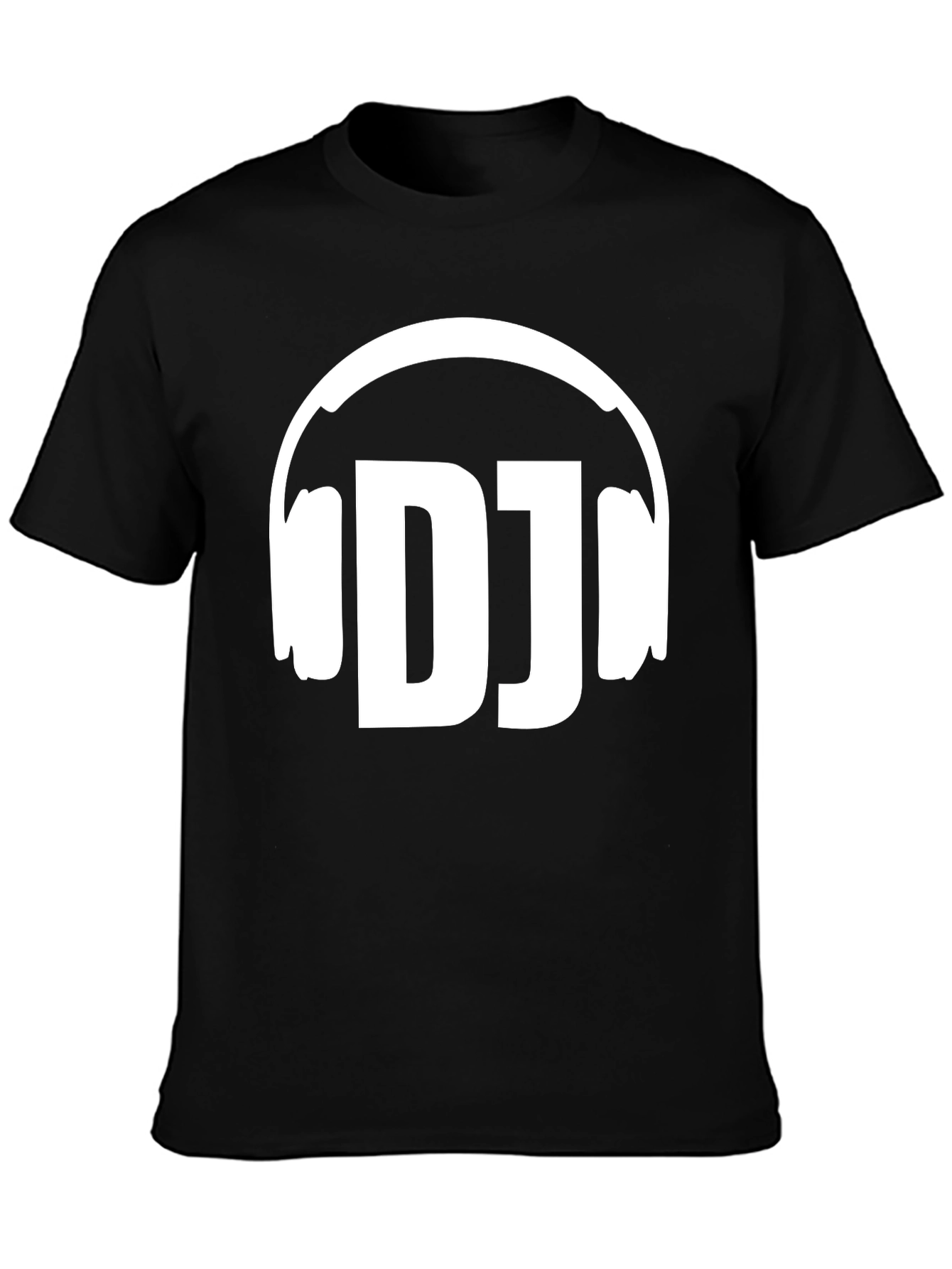 Black DJ Headphones Graphic Tee - Black Cotton Music Lover Shirt view 3