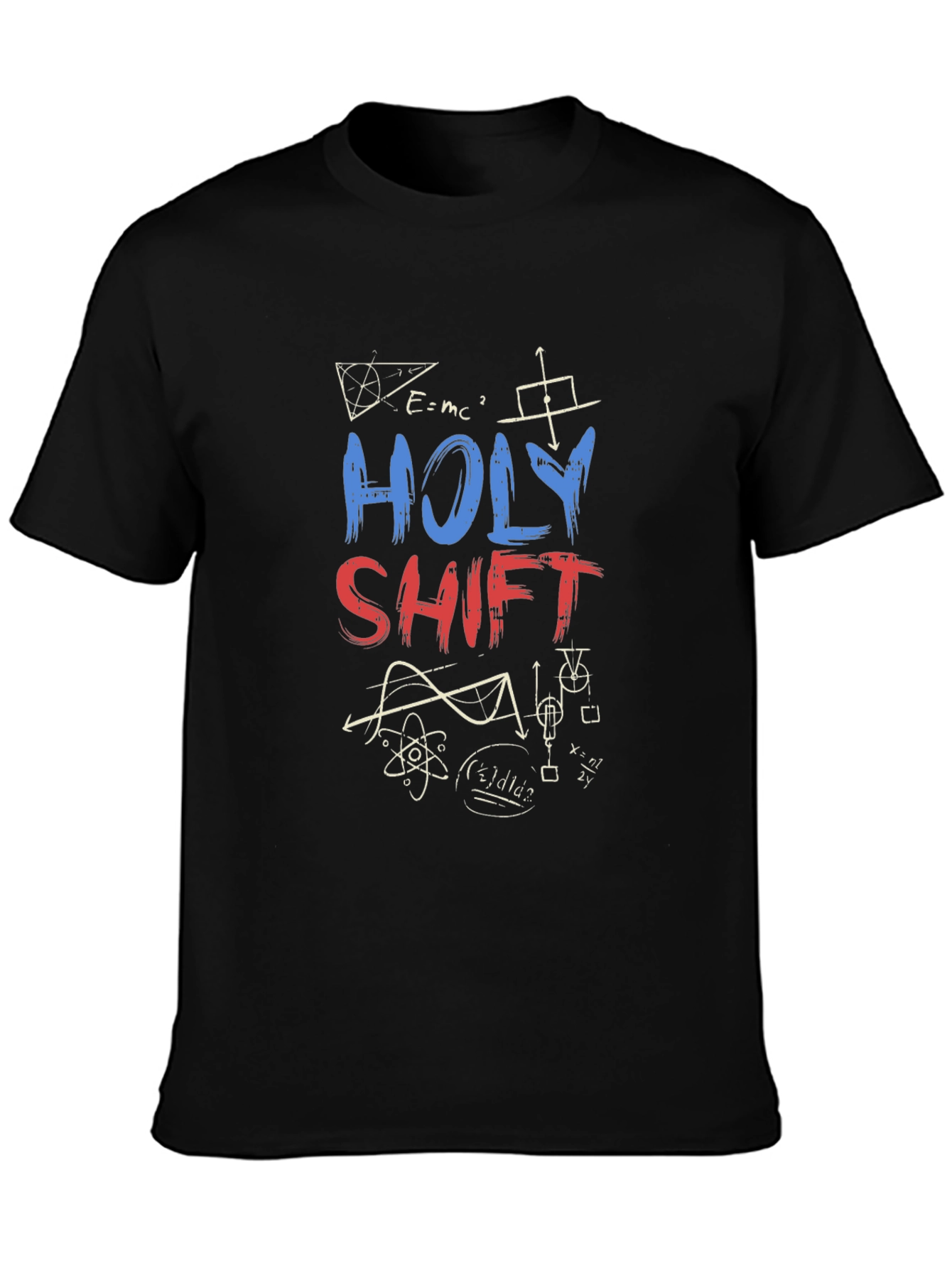 Black Holy Shift Math Equation Graphic T-Shirt view 3