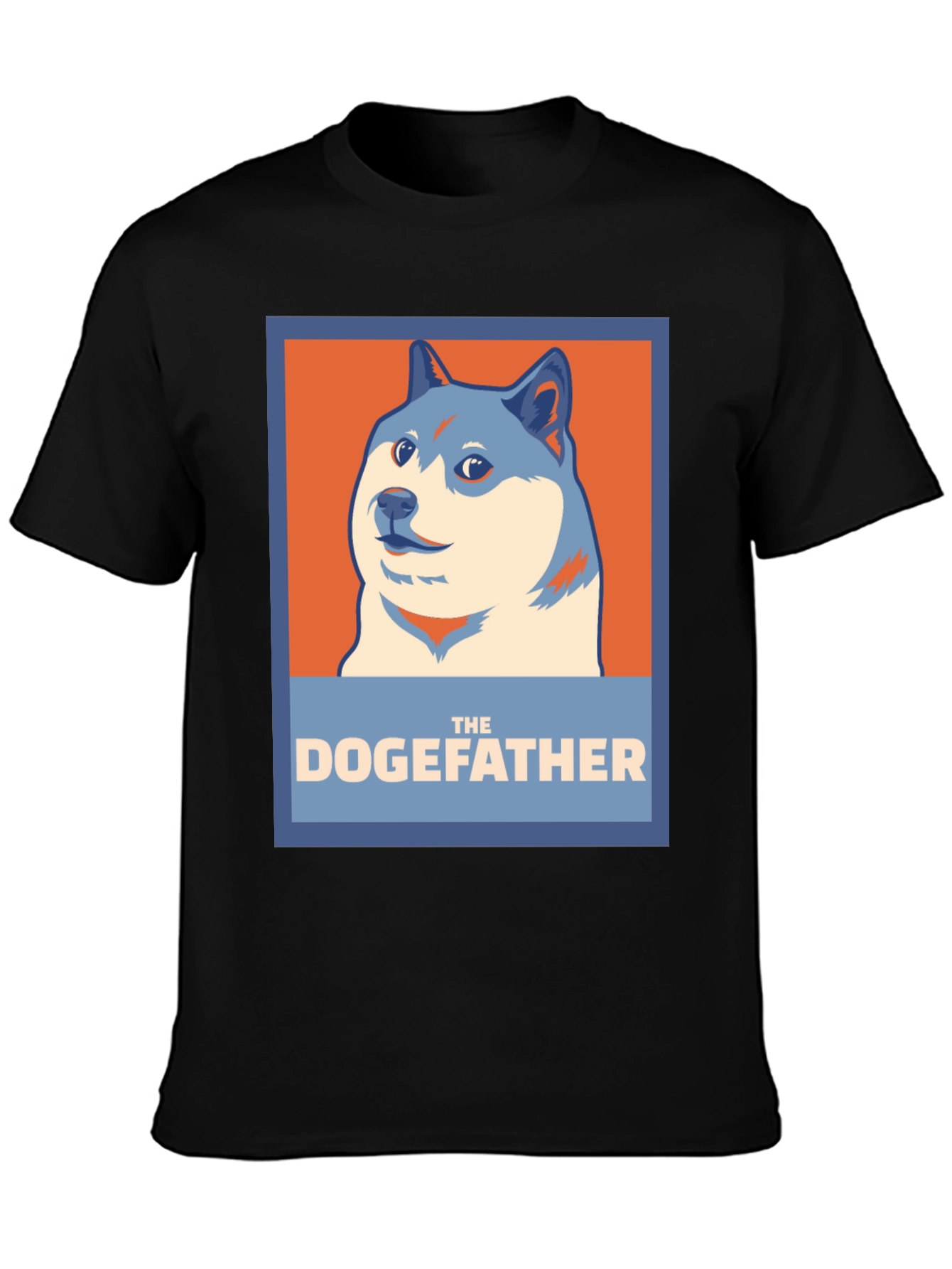 Black The Dogefather T-Shirt - Meme Humor Graphic Tee view 3