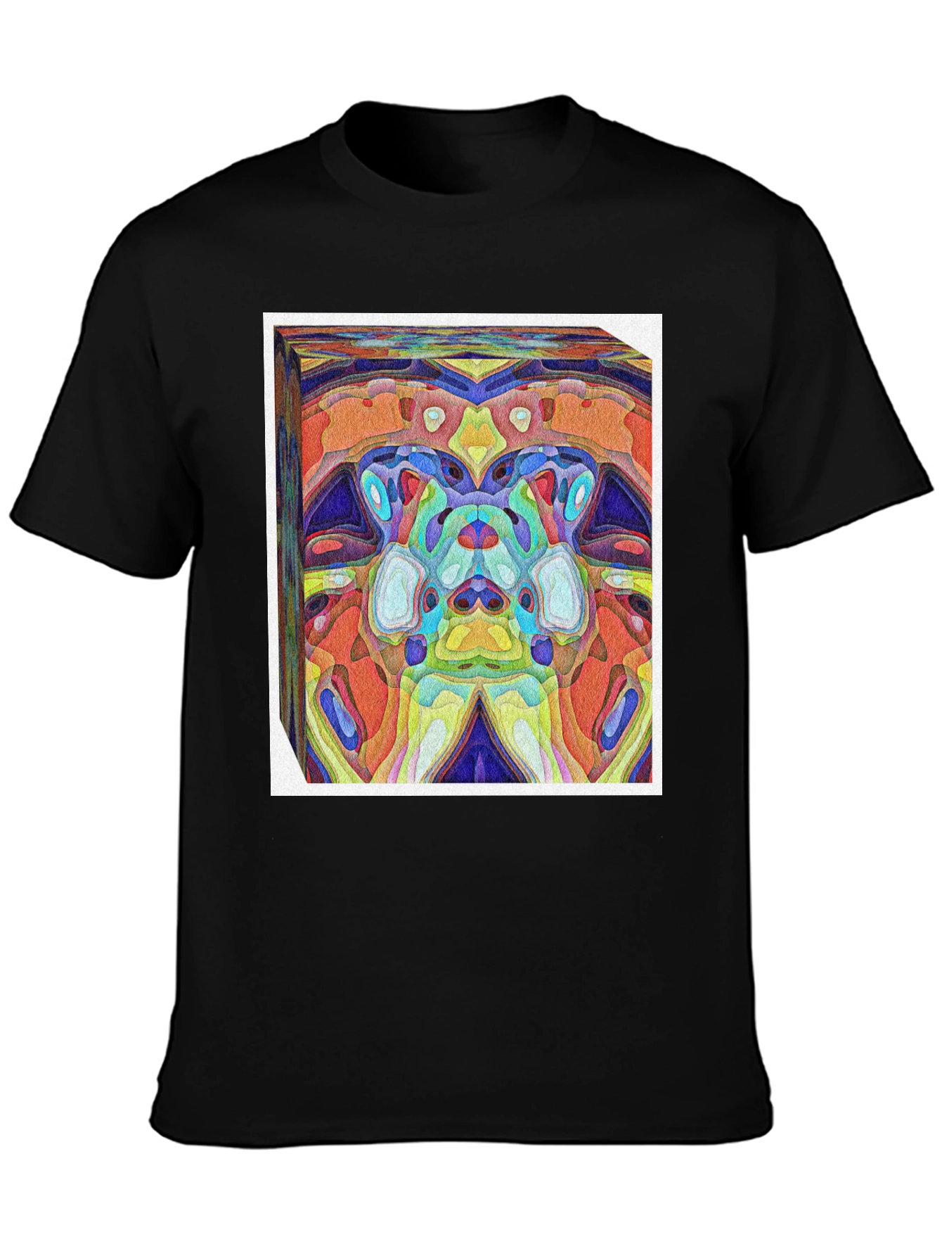 Black Abstract Art Print Tee - Vivid & Unique Design view 3