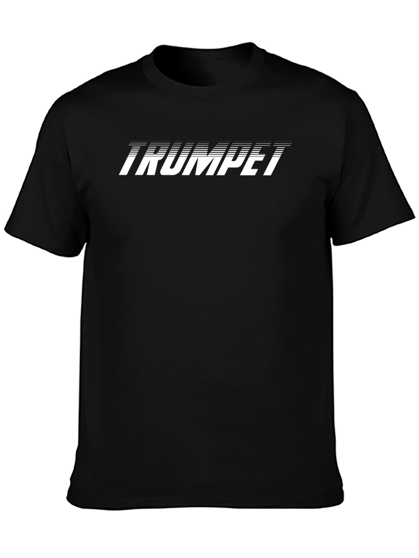 Black Trumpet Graphic Tee - Black, Music Lover's Shirt view 3