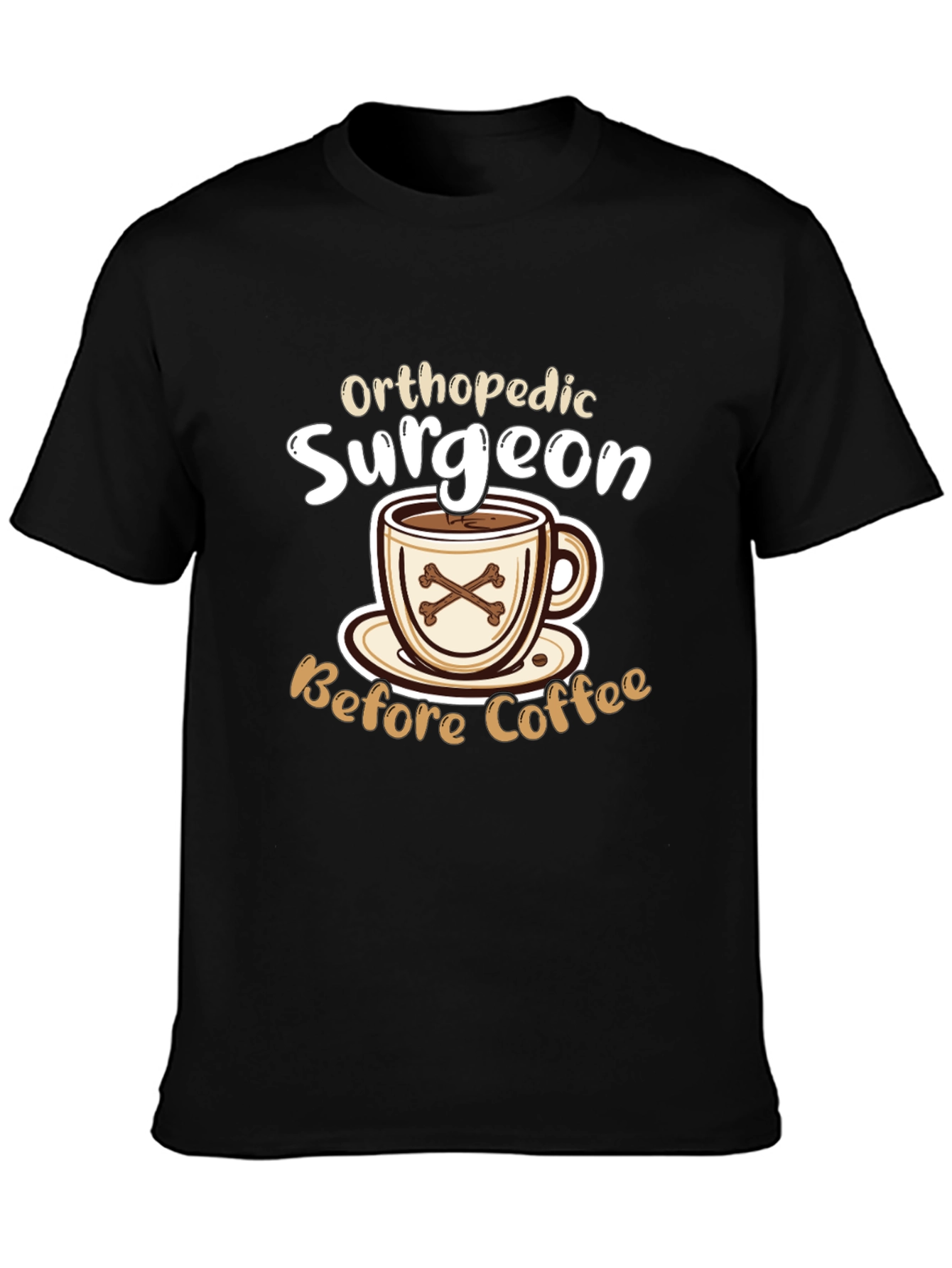 Black Orthopedic Surgeon Coffee T-Shirt view 3