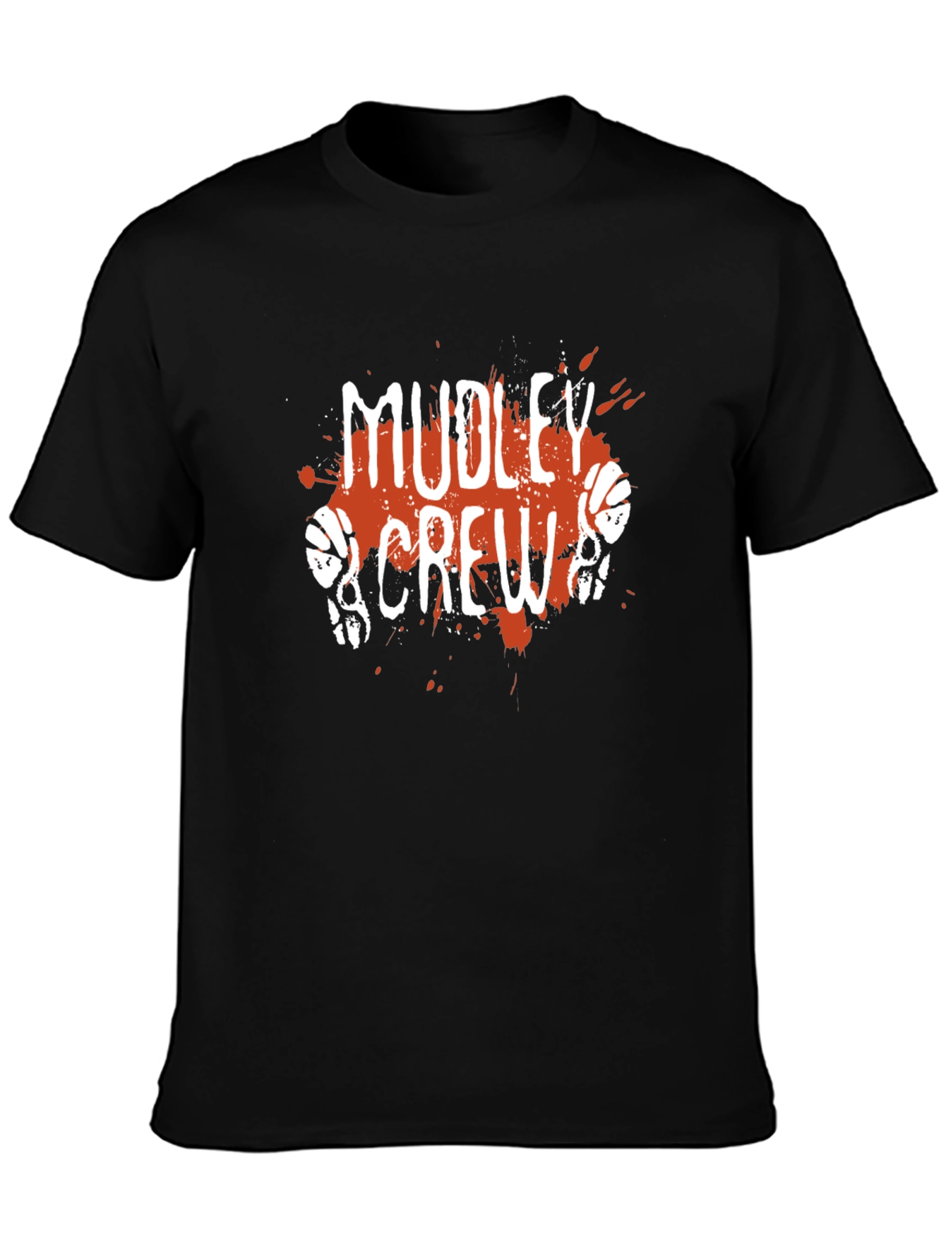 Black Mudley Crew Graphic T-Shirt - Basketball Skull Design view 3