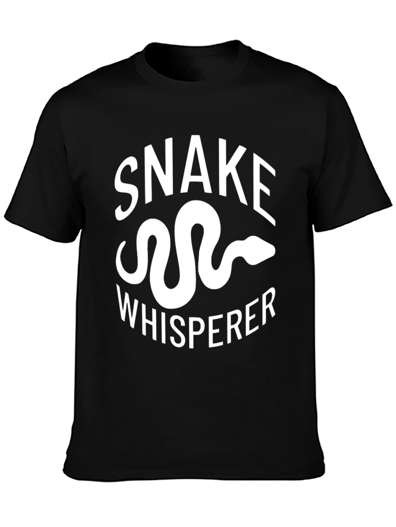 Black Snake Whisperer Graphic Tee - Black Cotton T-Shirt view 3