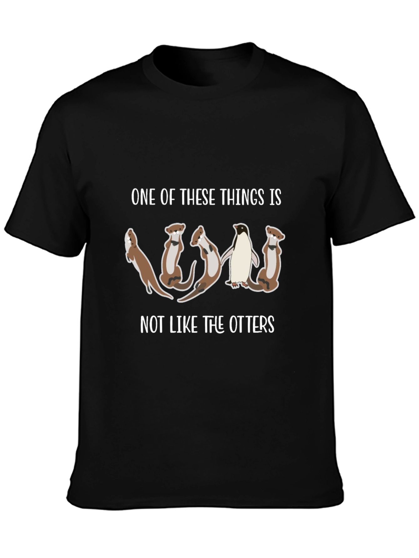 Black Funny 'One of These Things' T-Shirt - Otter & Penguin Design view 3