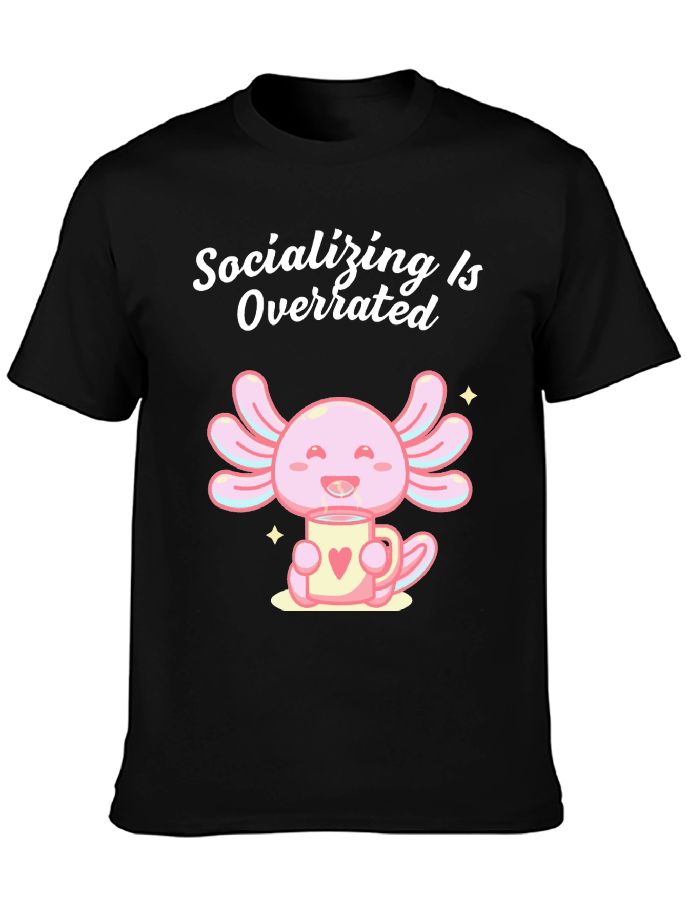 Socializing is Overrated Axolotl T-Shirt - 3