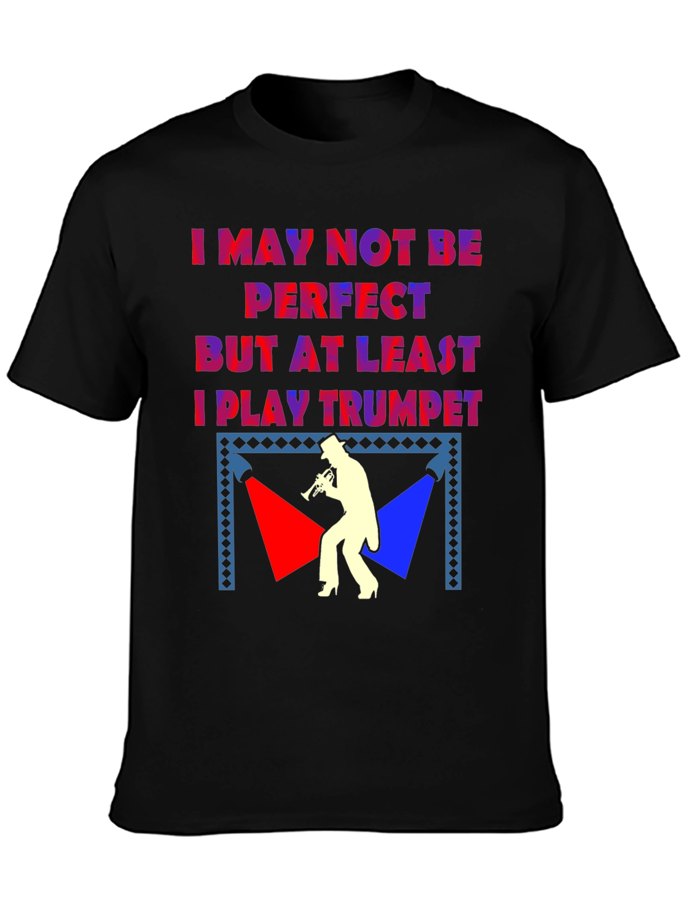 Black I Play Trumpet T-Shirt - Musician Humor Tee view 3