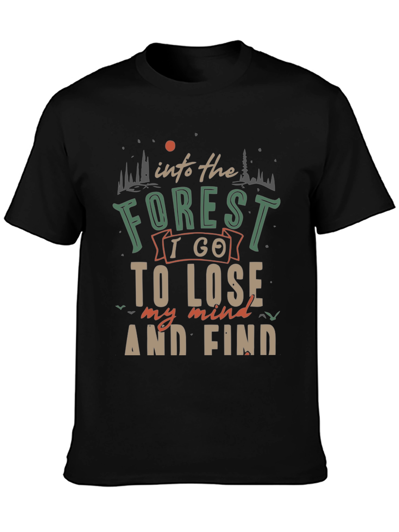 Black Into the Forest Graphic Tee view 3