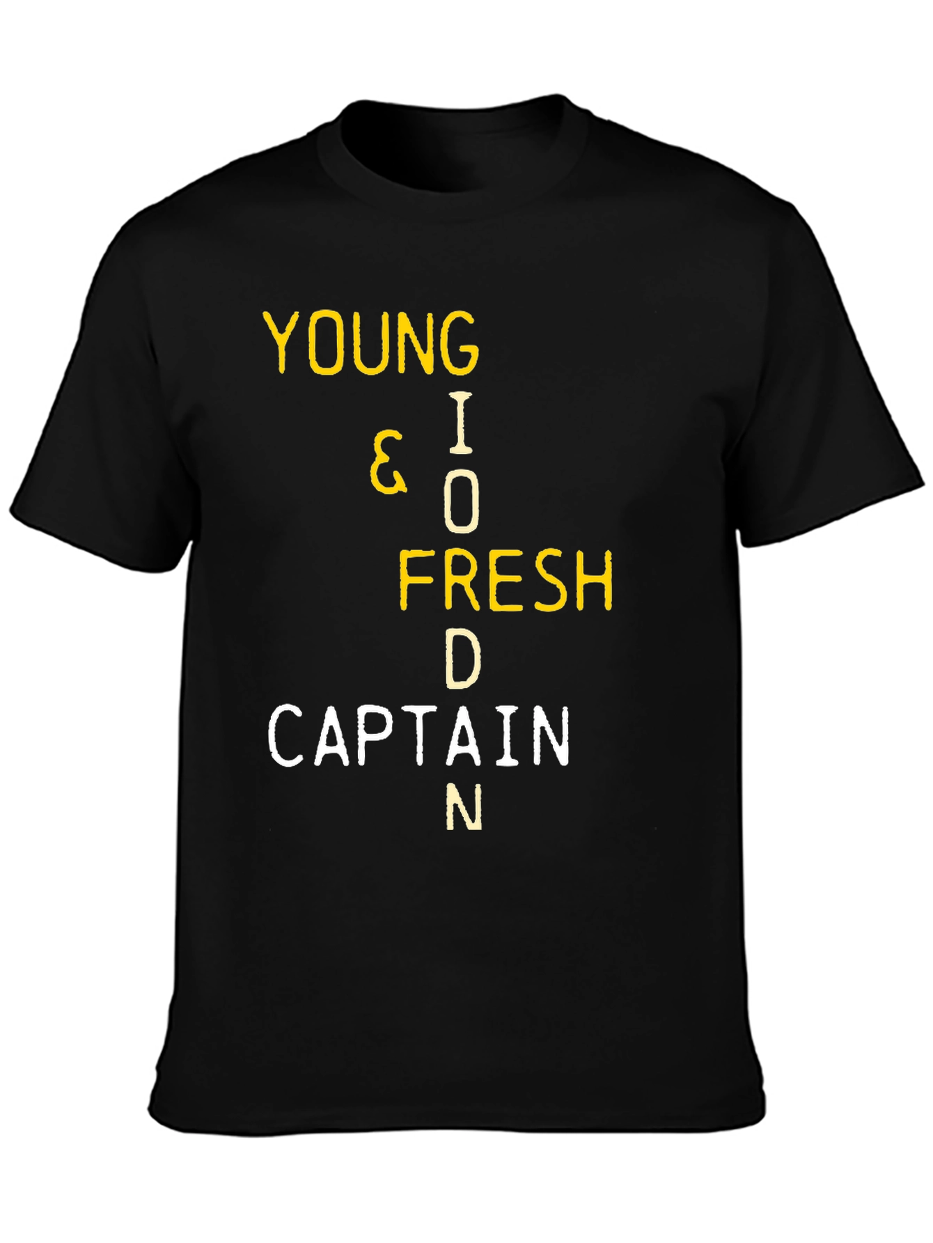 Black Young I O Fresh D Captain N Graphic T-Shirt view 3