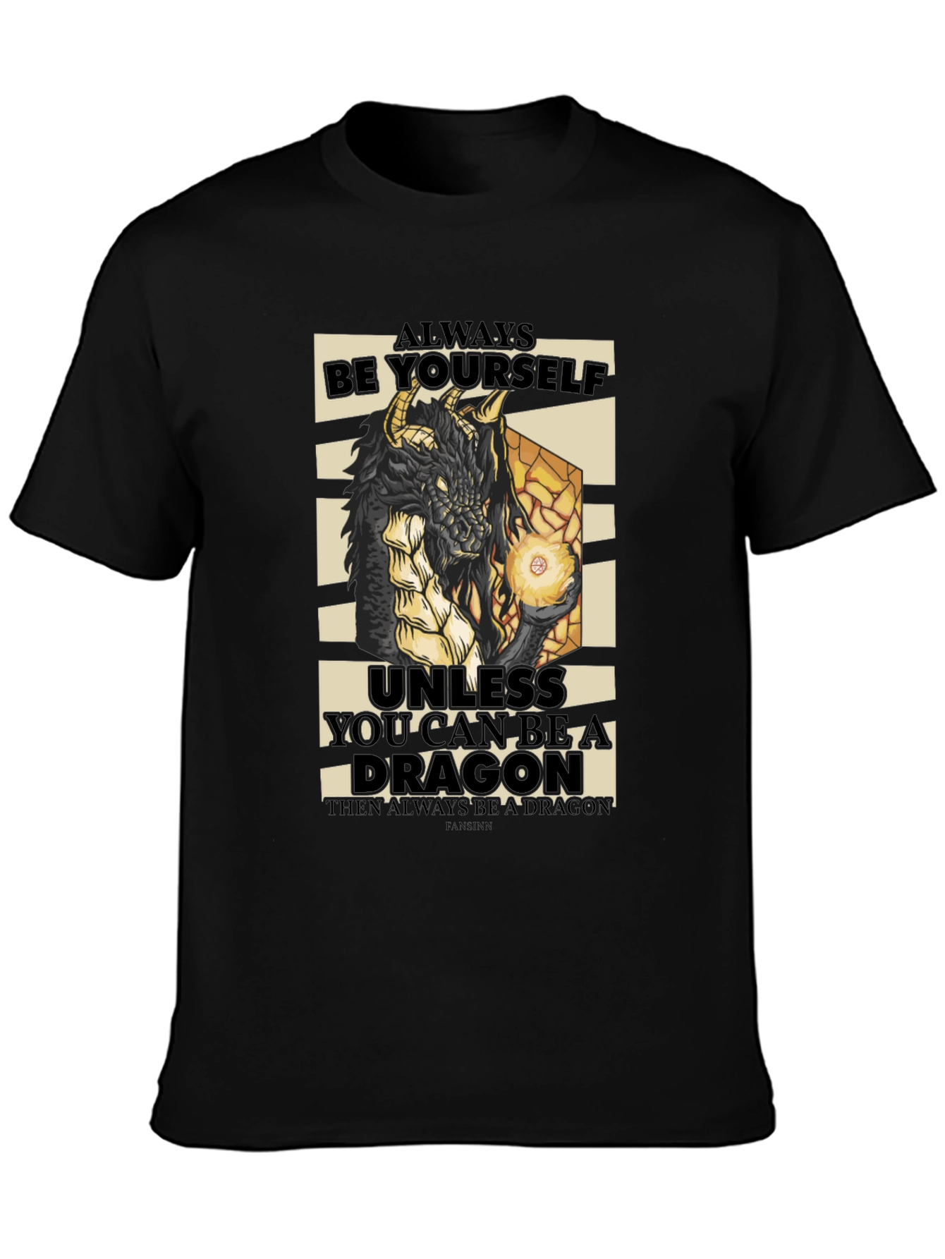 Black Dragon Graphic Tee - Always Be Yourself T-Shirt view 3