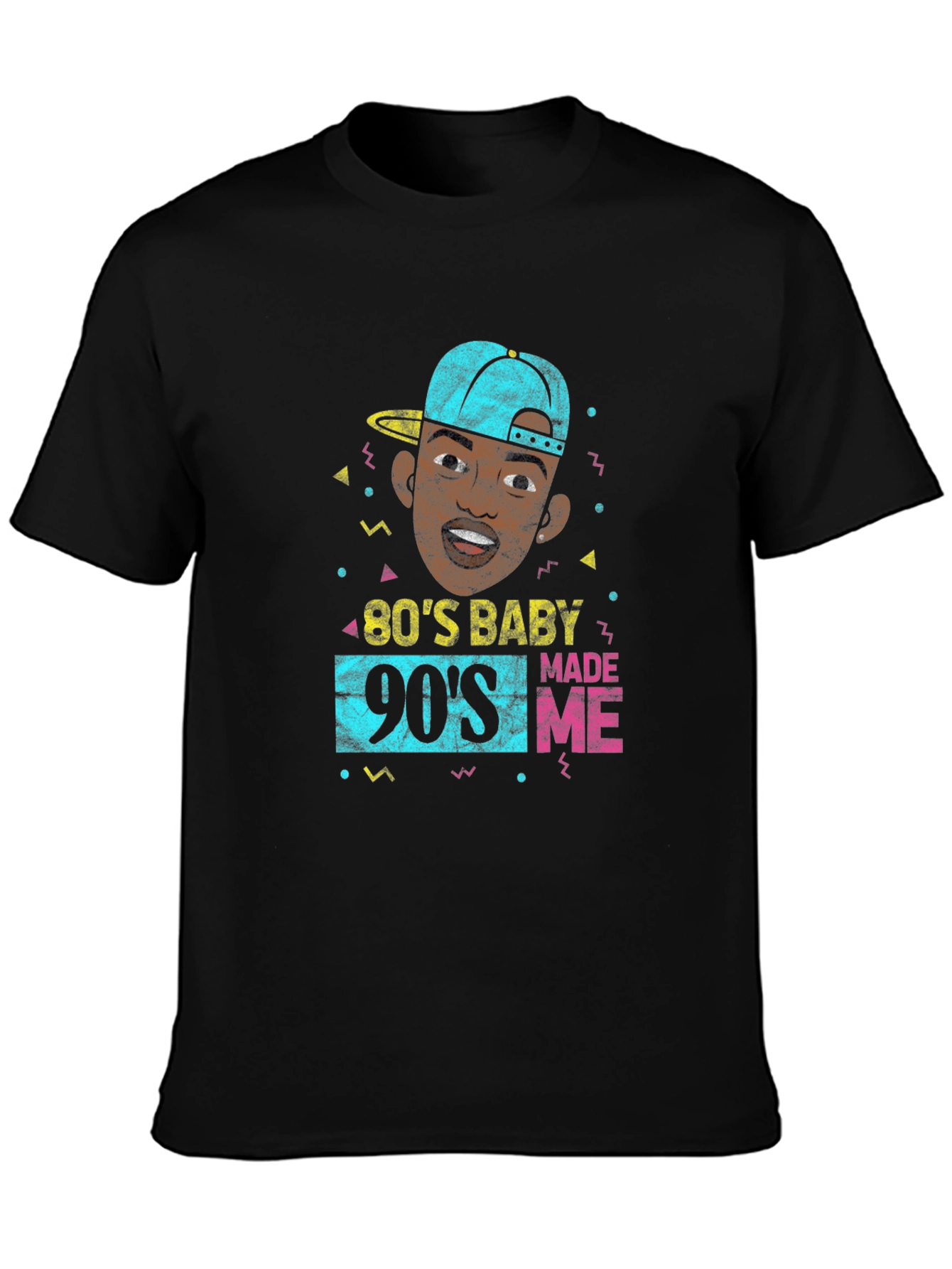Black 80's Baby, 90's Made Me Black Graphic Tee view 3