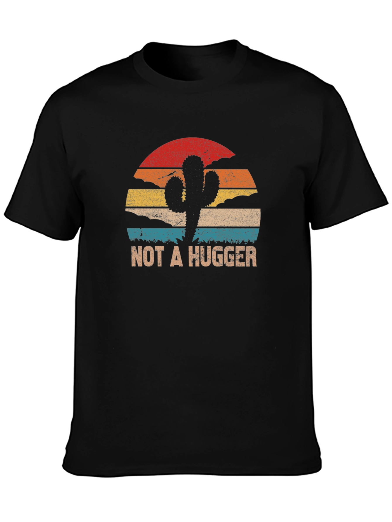 Black Not A Hugger Cactus Graphic Tee view 3