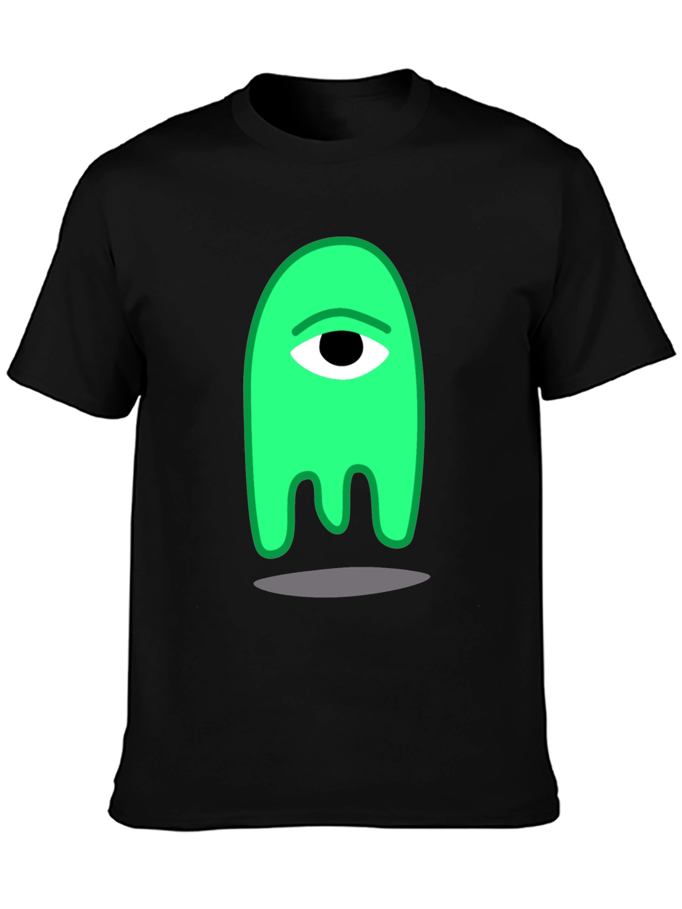 Black One-Eyed Green Monster Graphic Tee view 3