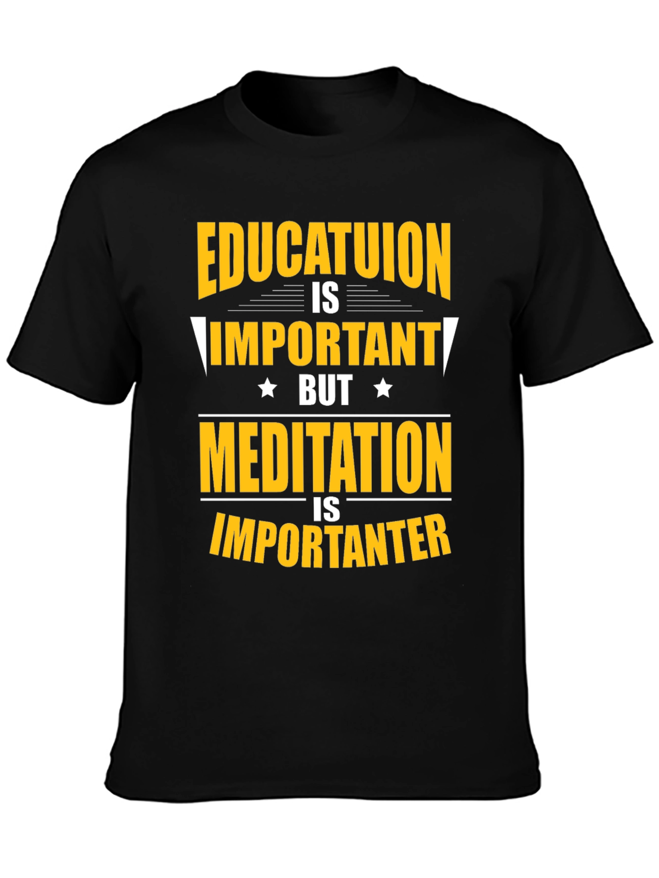 Black Education vs Meditation T-Shirt view 3