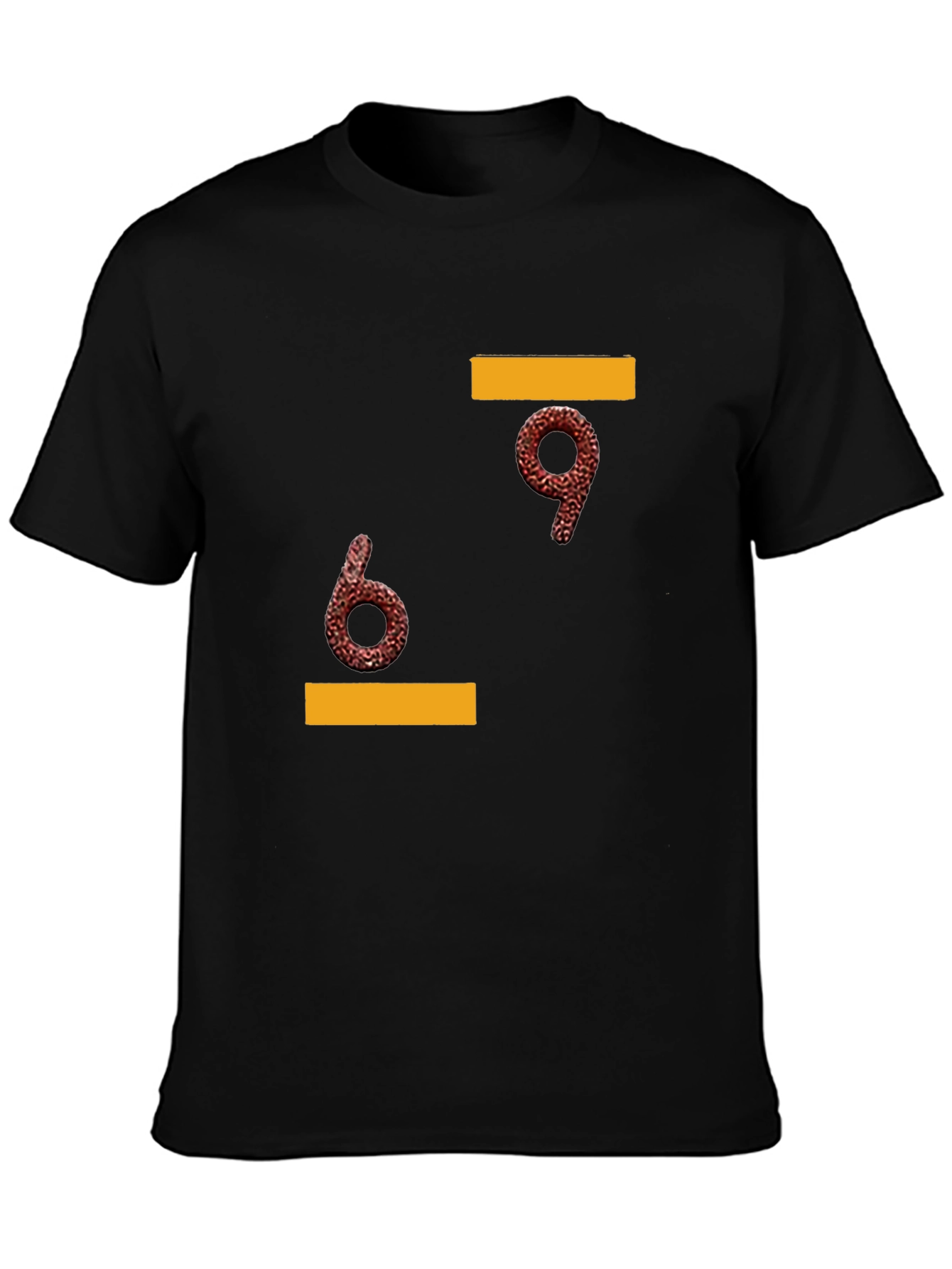Black Funny 69 Graphic Tee - Black Cotton T-Shirt view 3