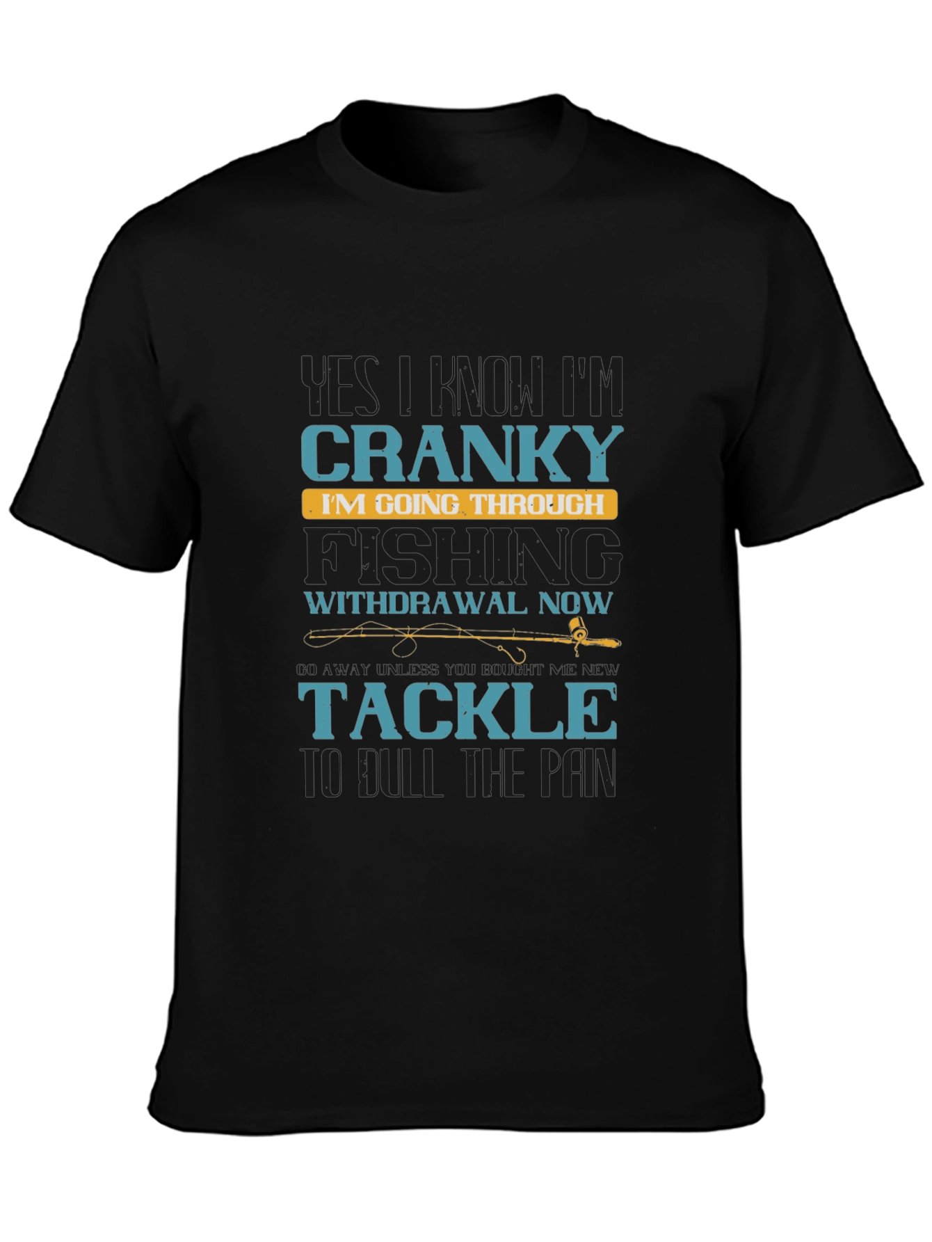 Black Cranky Fishing Withdrawal T-Shirt view 3