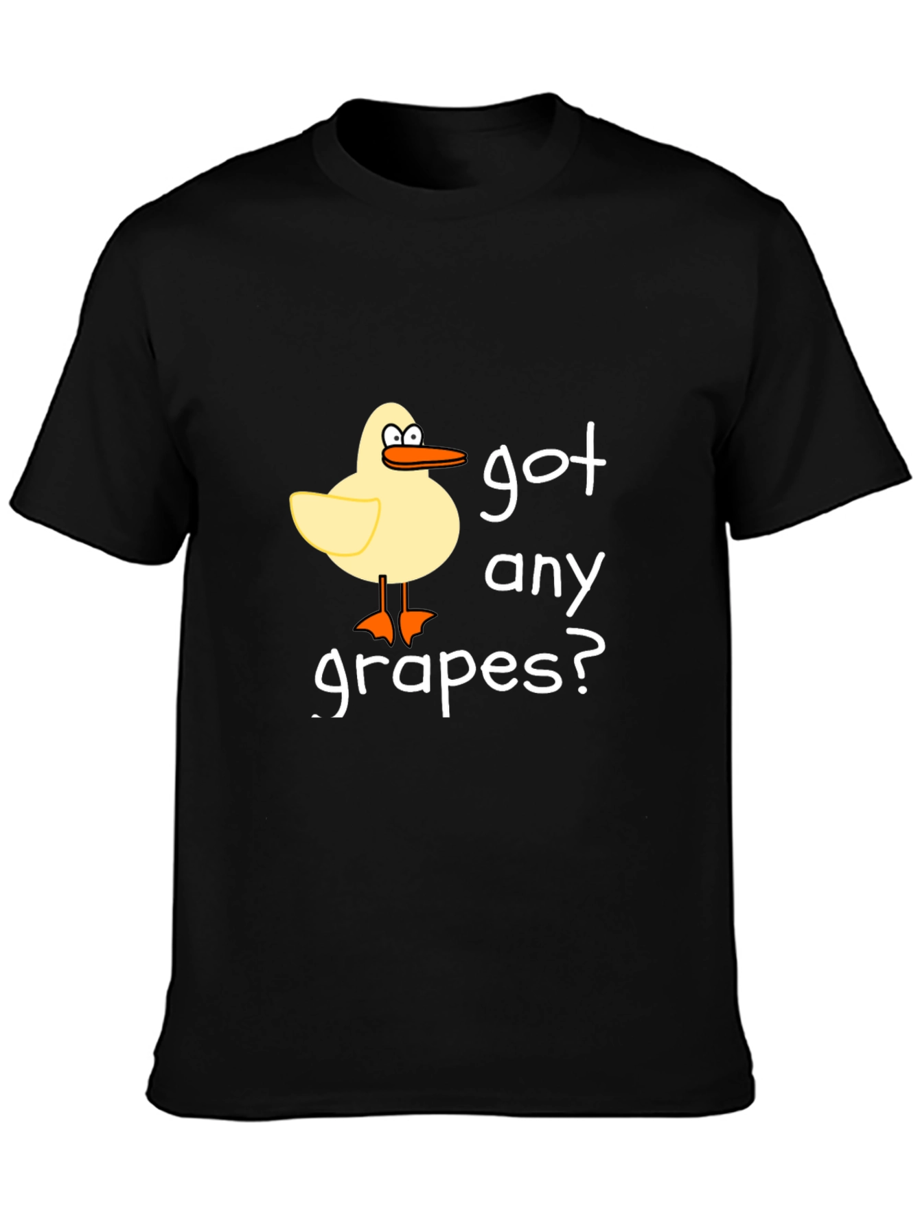 Black Got Any Grapes? Black Crew Neck T-Shirt view 3