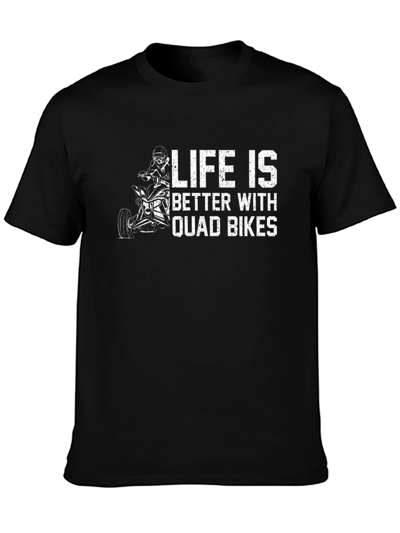 Black Life is Better With Quad Bikes Black T-Shirt view 3
