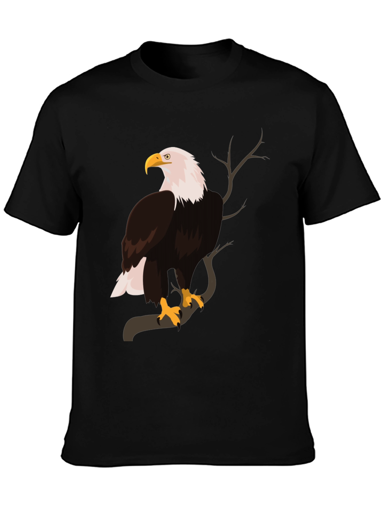 Black Bald Eagle Graphic Print T-Shirt view 3