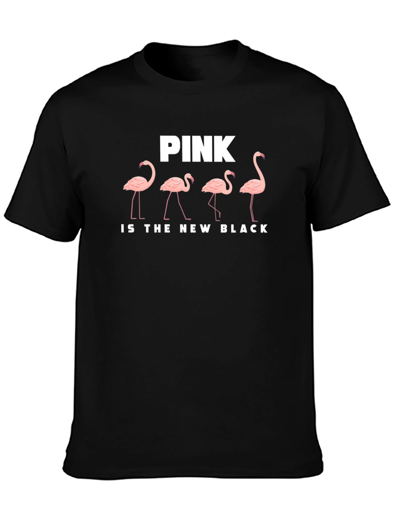 Black Pink Flamingo T-Shirt: Pink Is The New Black view 3