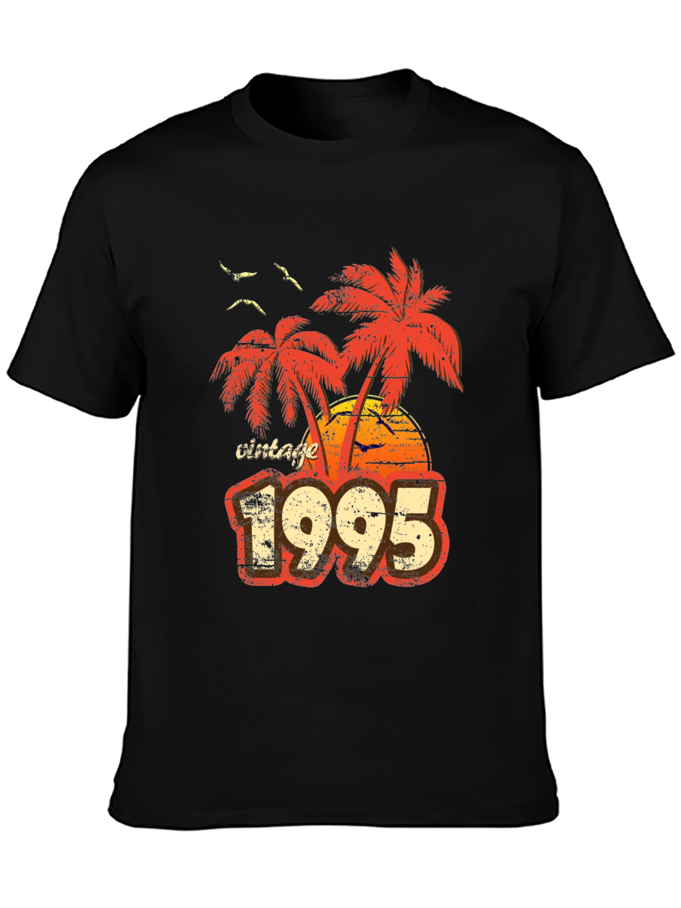 Black Vintage 1995 Palm Tree Graphic T-Shirt view 3