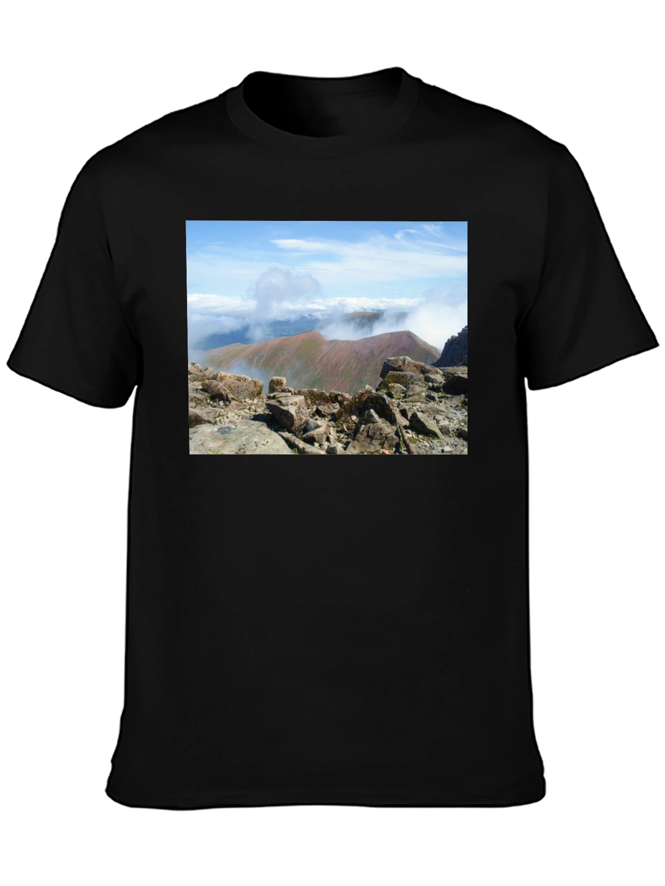Black Mountain View Graphic Tee - Black Cotton Blend view 3