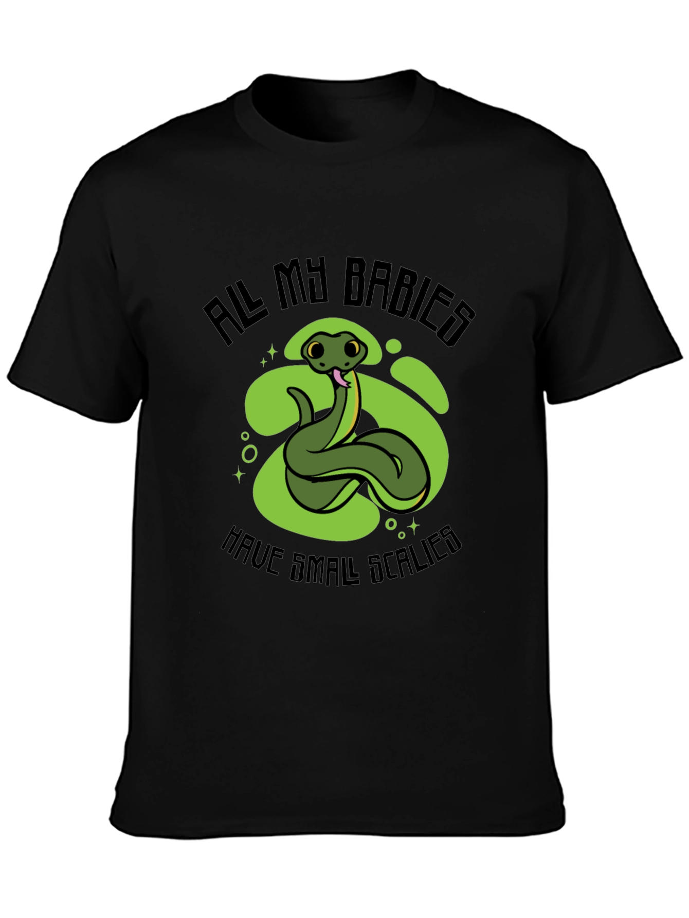 Black Snake Babies T-Shirt - Small Scalies Design view 3