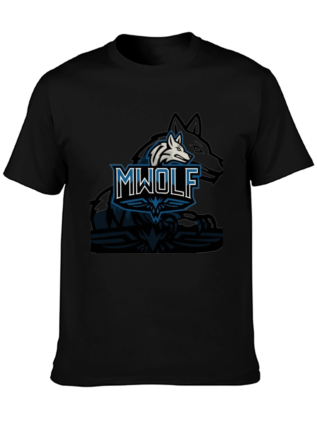 Black MWOLF Graphic T-Shirt - Black, Casual Wear view 3