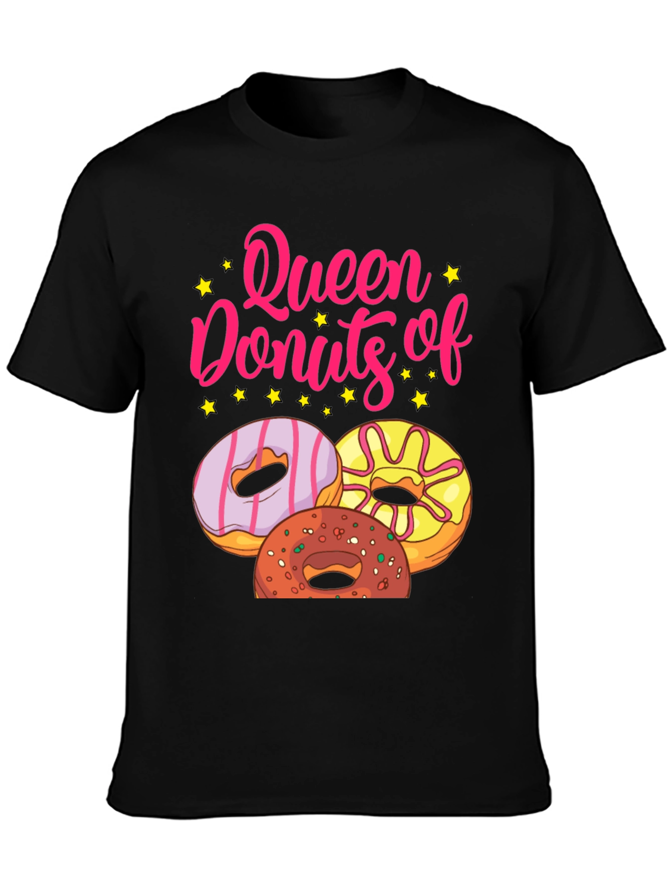 Black Queen of Donuts T-Shirt - Black Graphic Tee view 3
