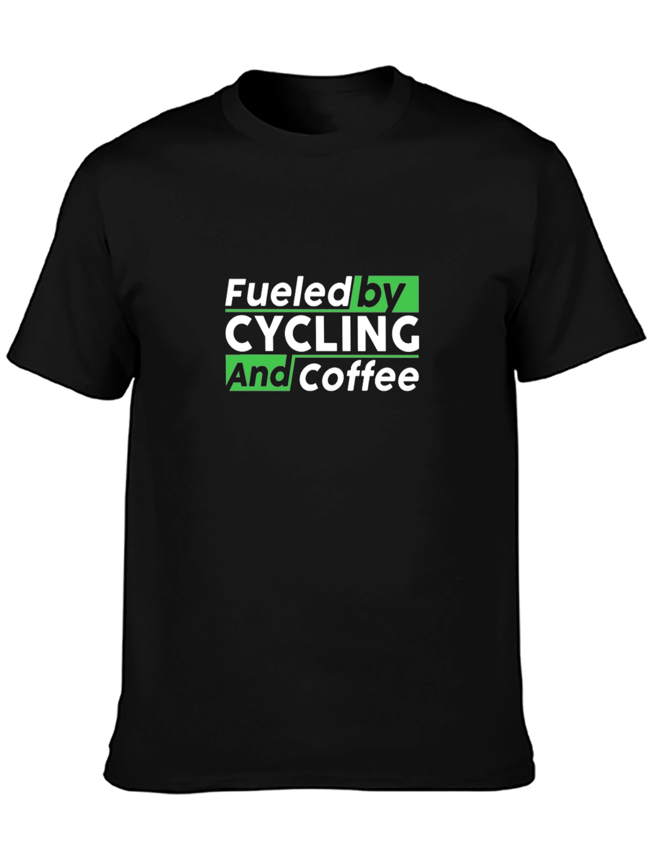 Black Fueled by Cycling and Coffee T-Shirt view 3