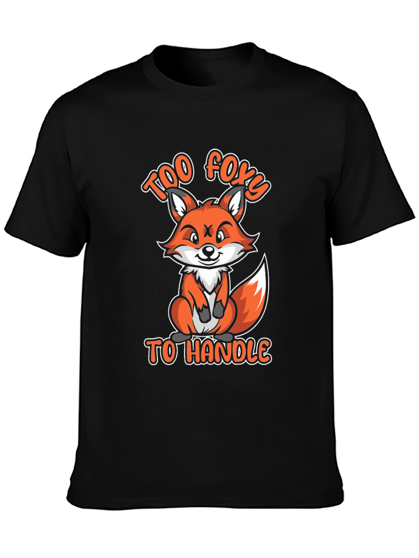 Black Too Foxy To Handle Funny Fox Graphic T-Shirt view 3