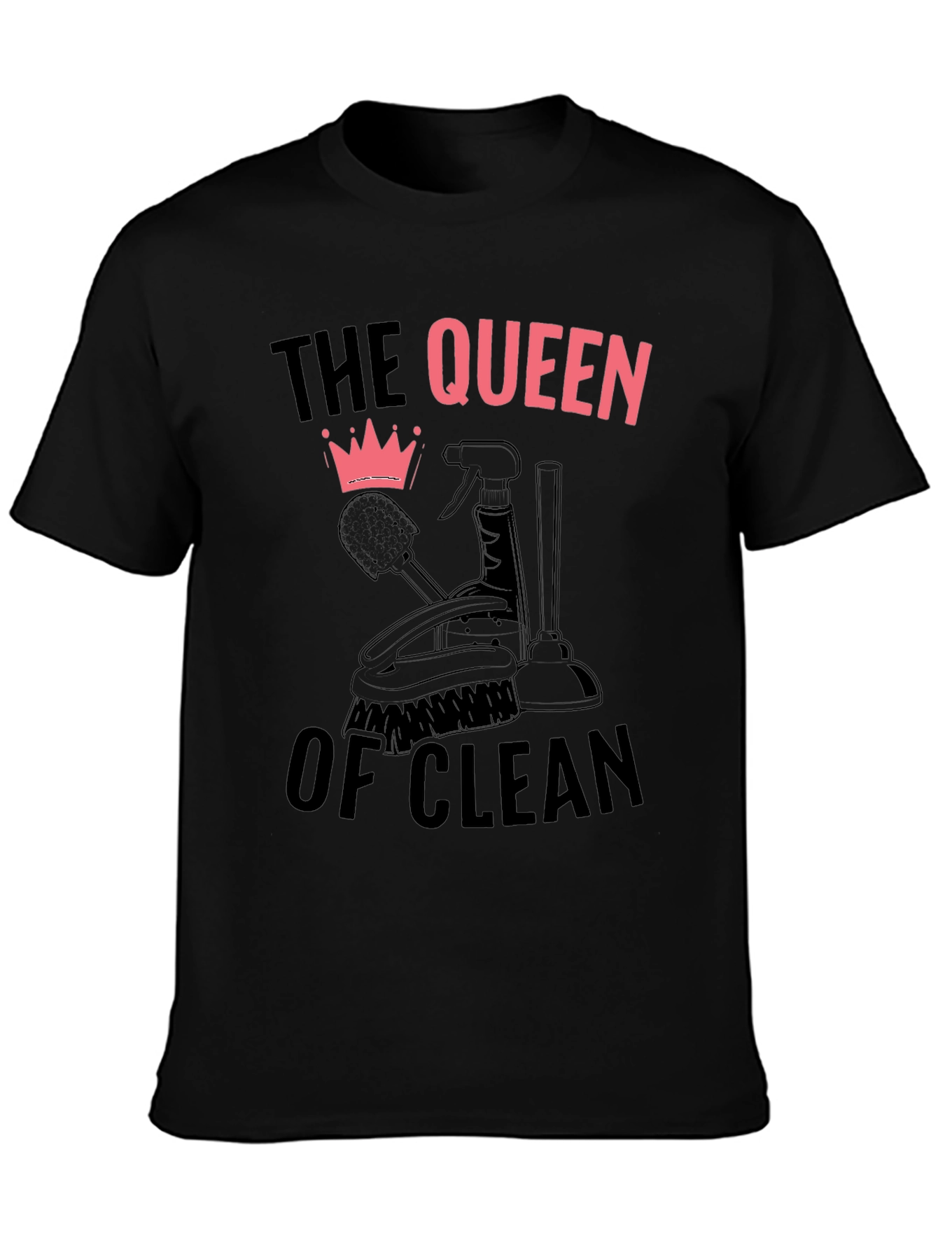 Black Queen of Clean Black Graphic T-Shirt view 3