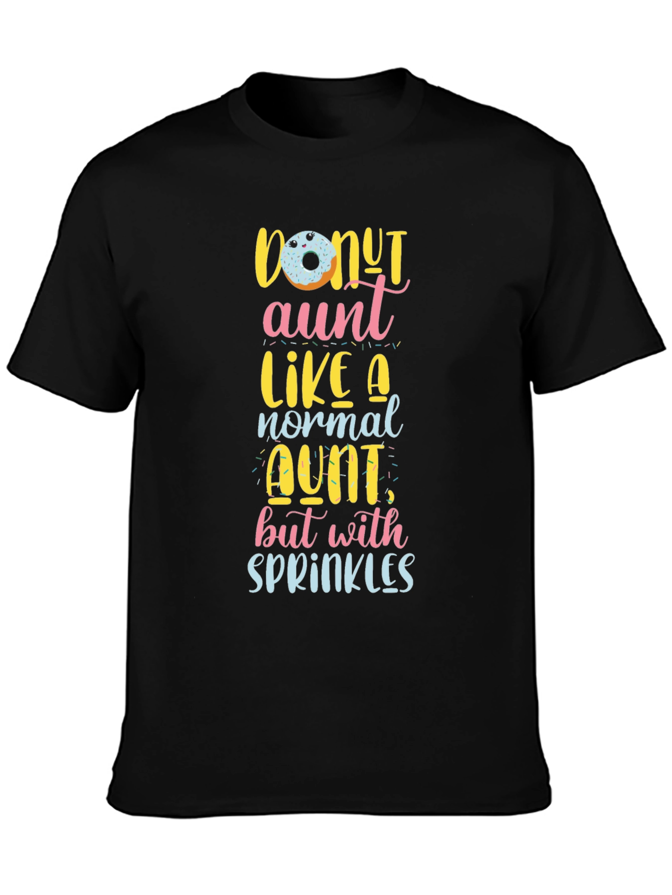 Black Donut Aunt Graphic Tee - Fun Aunt Shirt view 3