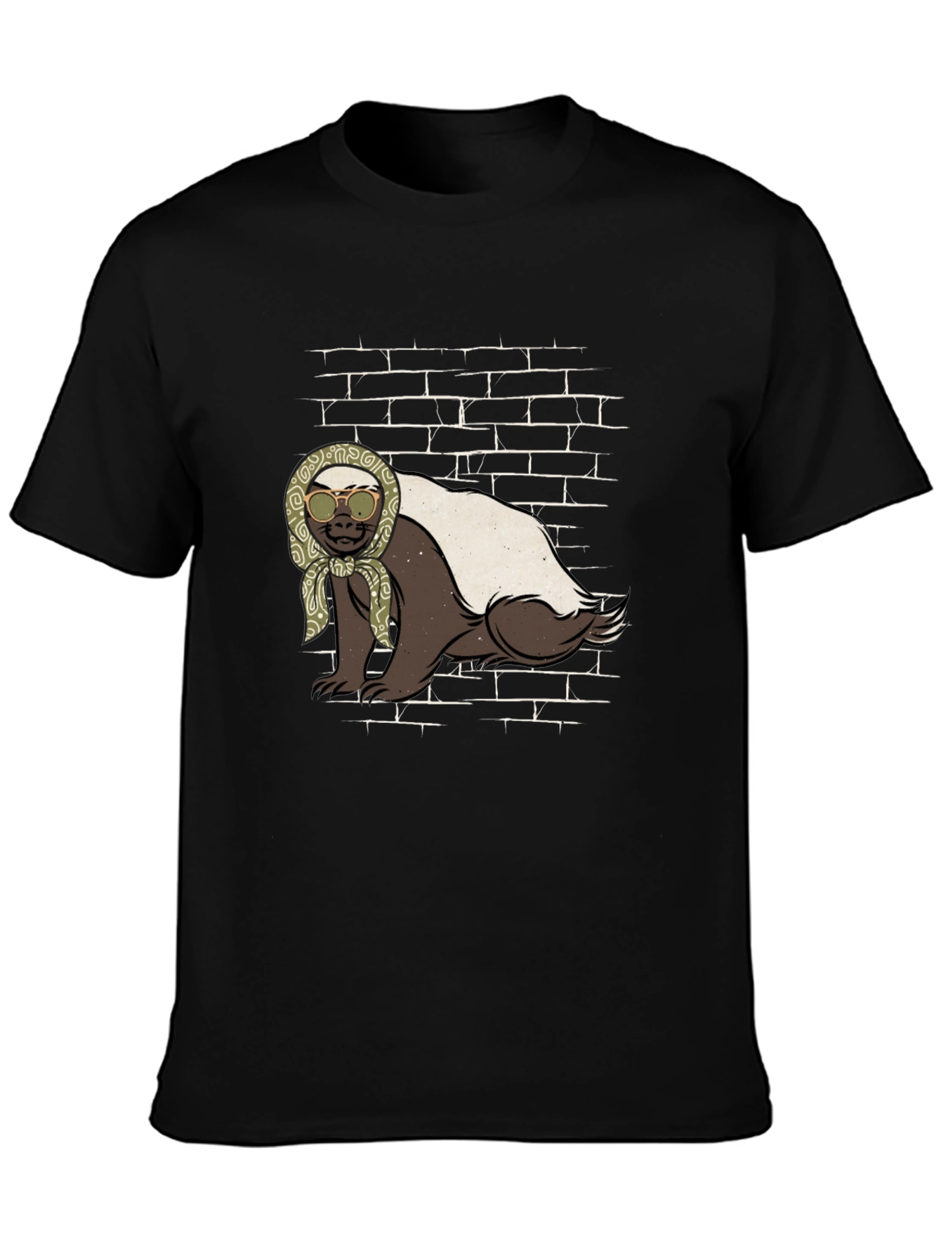 Black Honey Badger T-Shirt - Babushka Style view 3