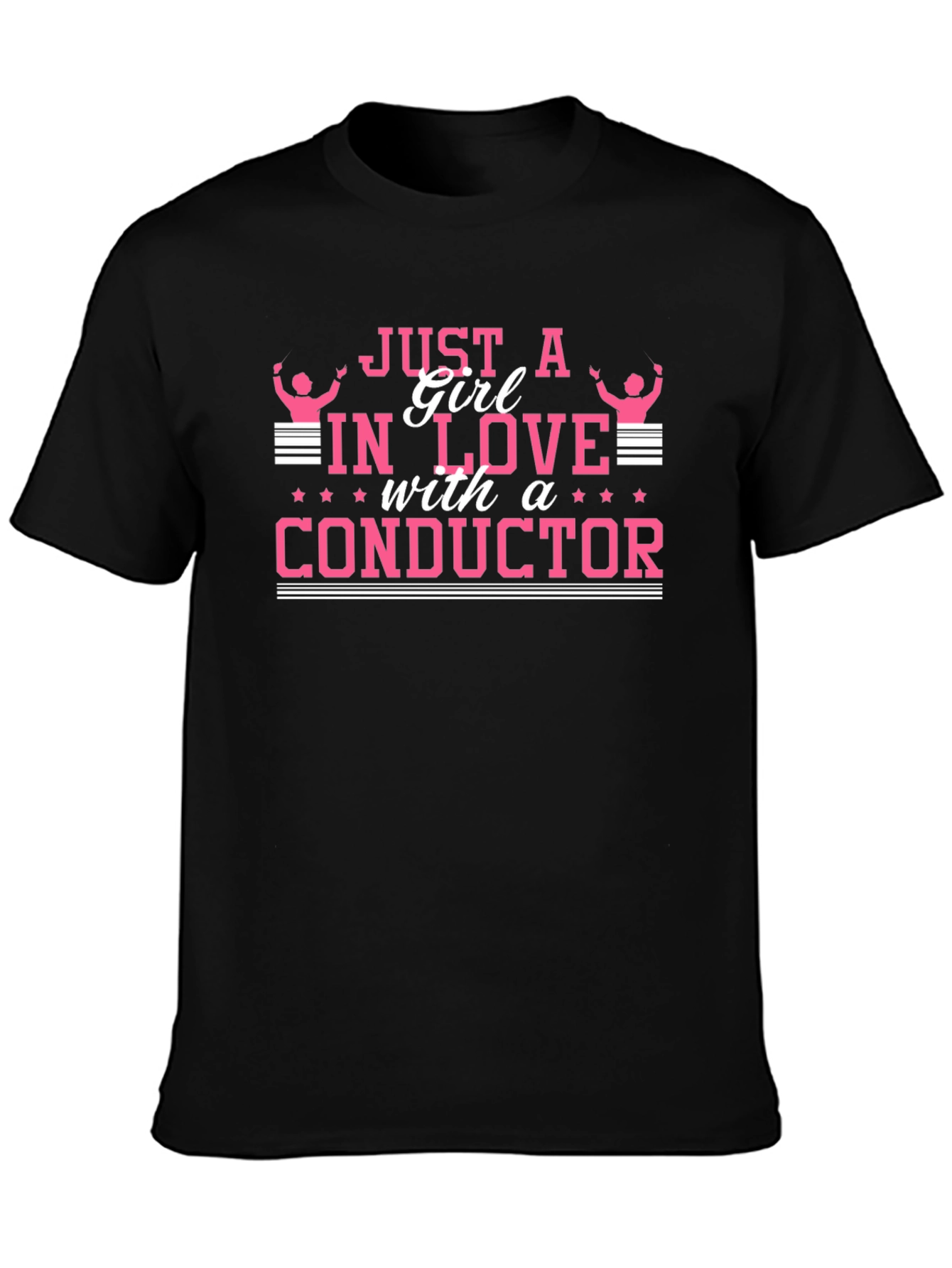 Black Just a Girl in Love with a Conductor T-Shirt view 3