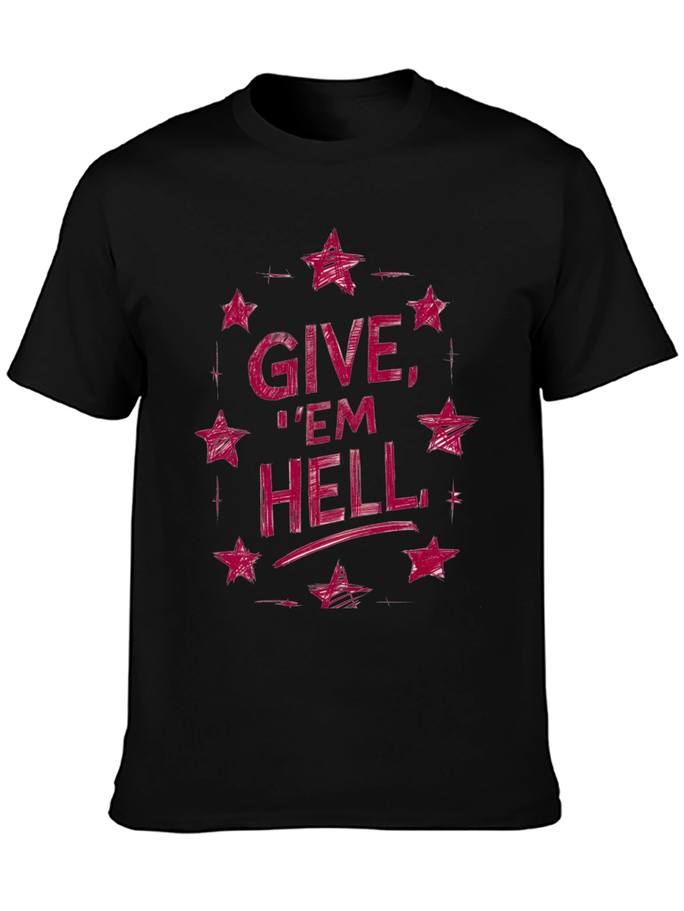 Black Give 'Em Hell Graphic Tee - Black view 3