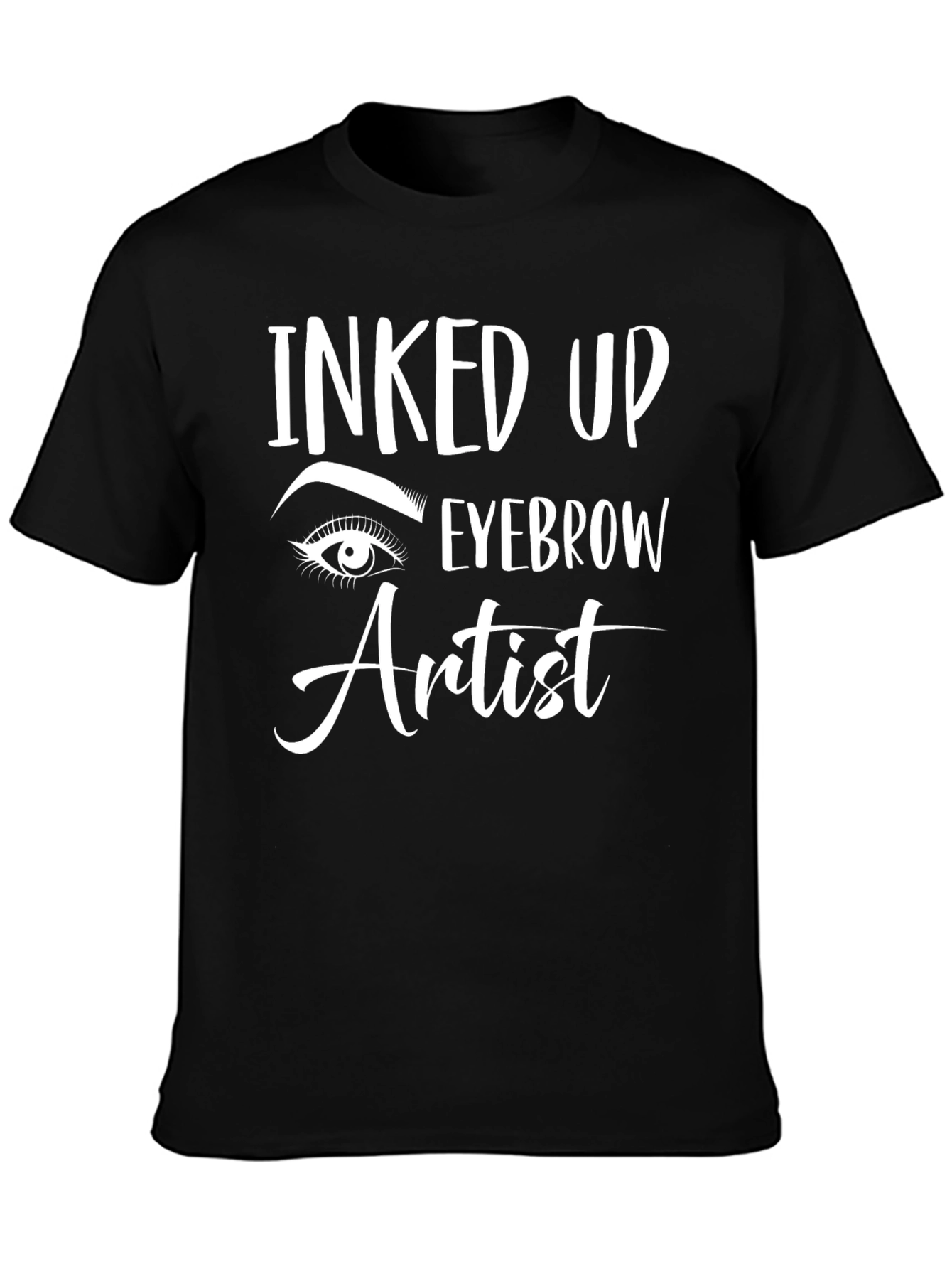 Black Inked Up Eyebrow Artist Graphic T-Shirt view 3