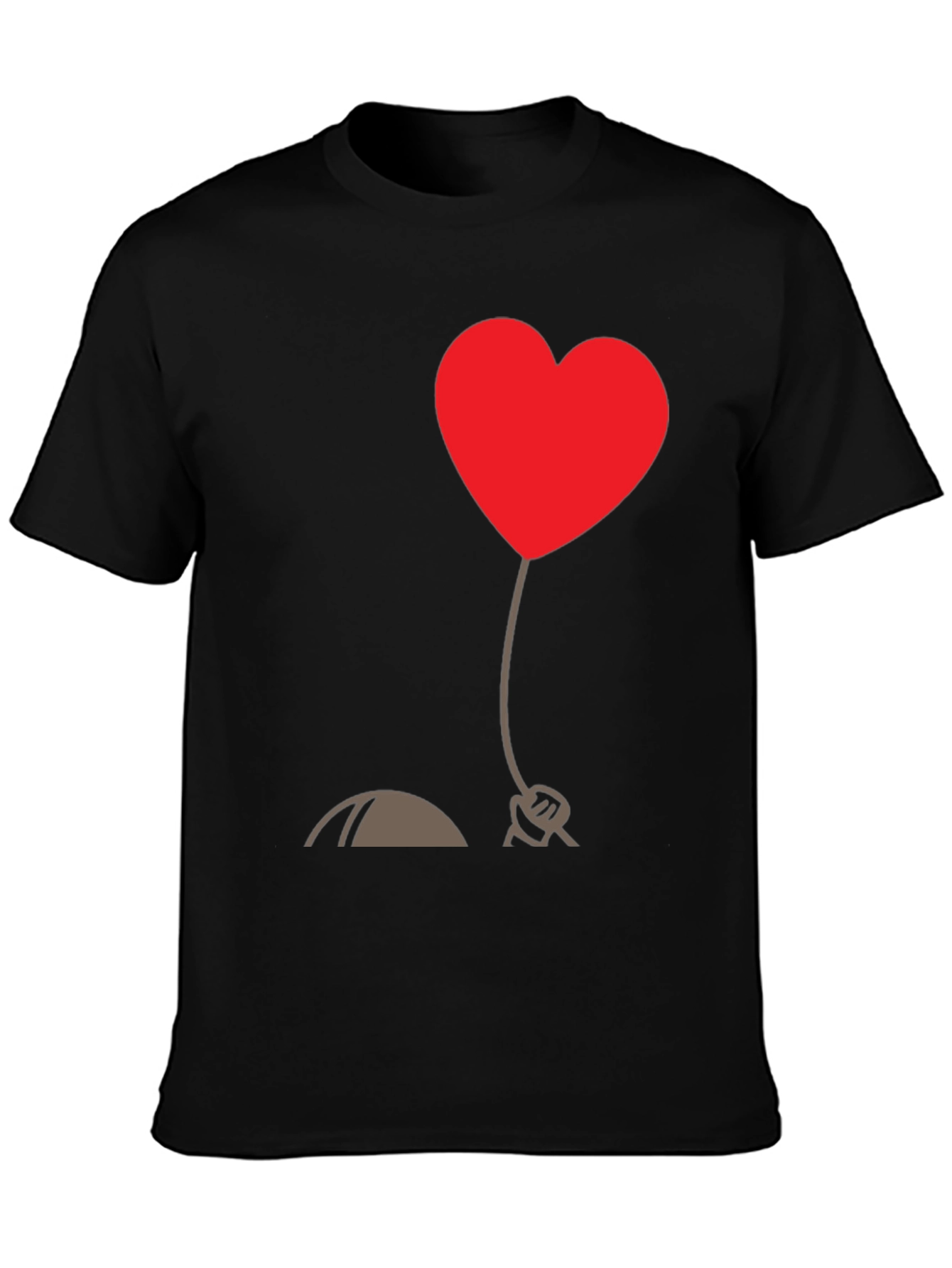 Black Heart Balloon Graphic Tee - Stylish Black T-Shirt view 3