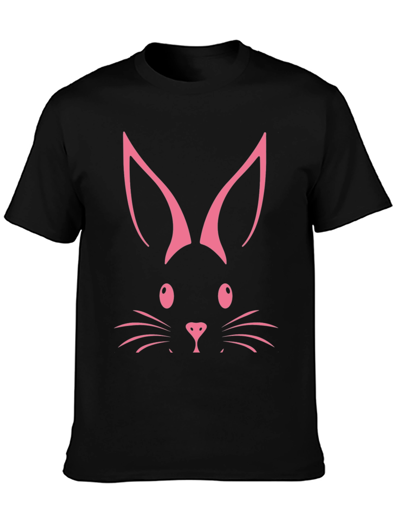 Black Bunny Face Graphic Tee - Easter Fun view 3