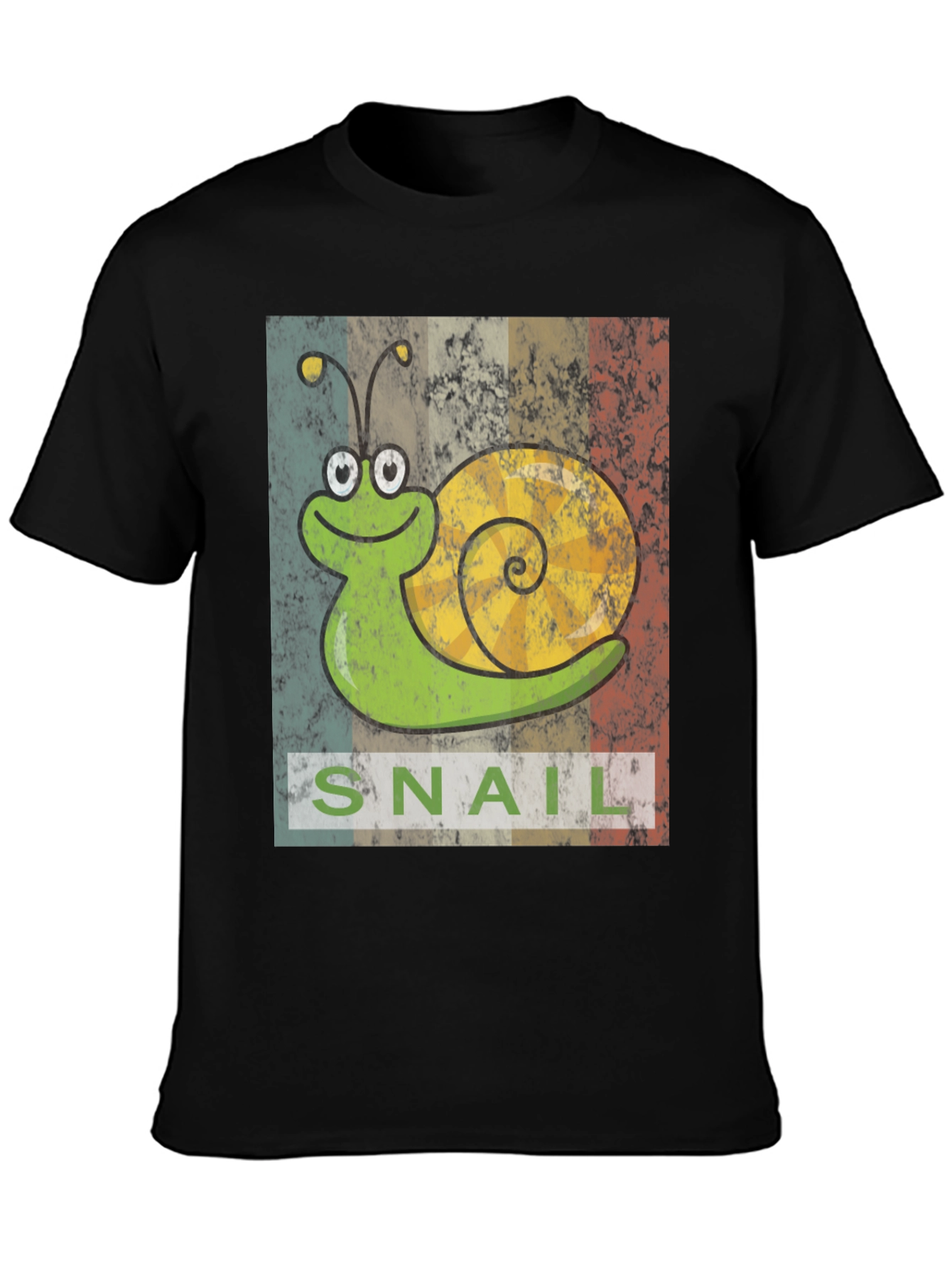 Black Retro Snail Graphic T-Shirt - Soft Cotton Blend view 3
