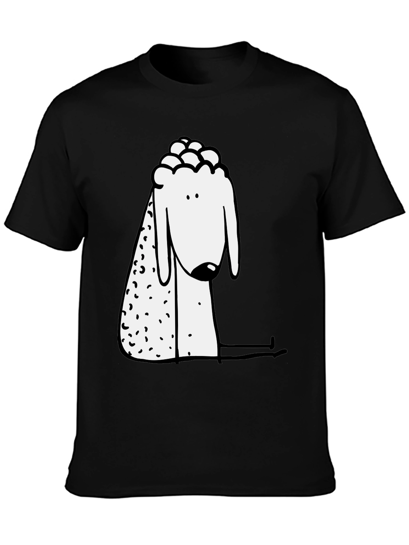 Black Modern Sheep Graphic Black T-Shirt view 3