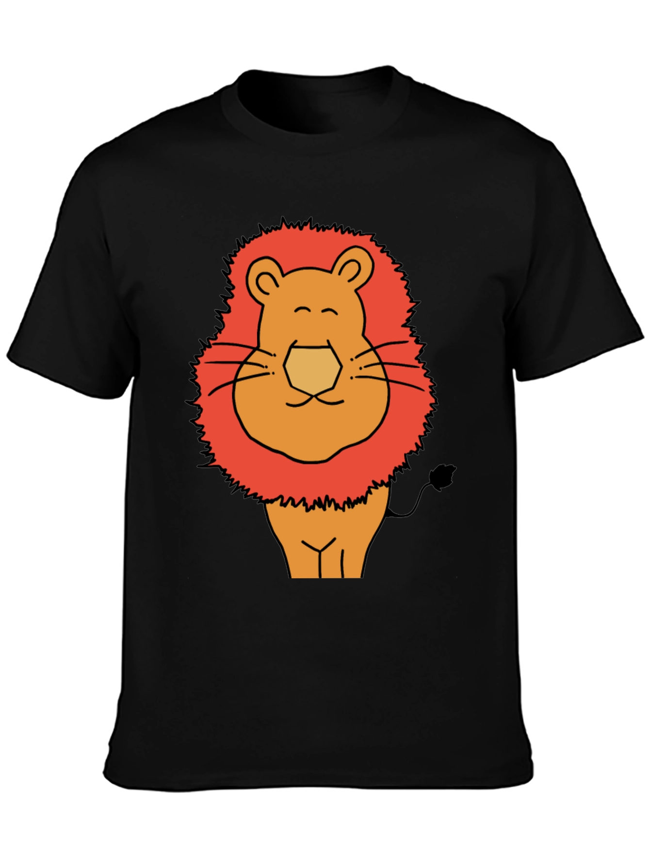 Black Funny Lion Graphic Tee - Men's Black T-Shirt view 3