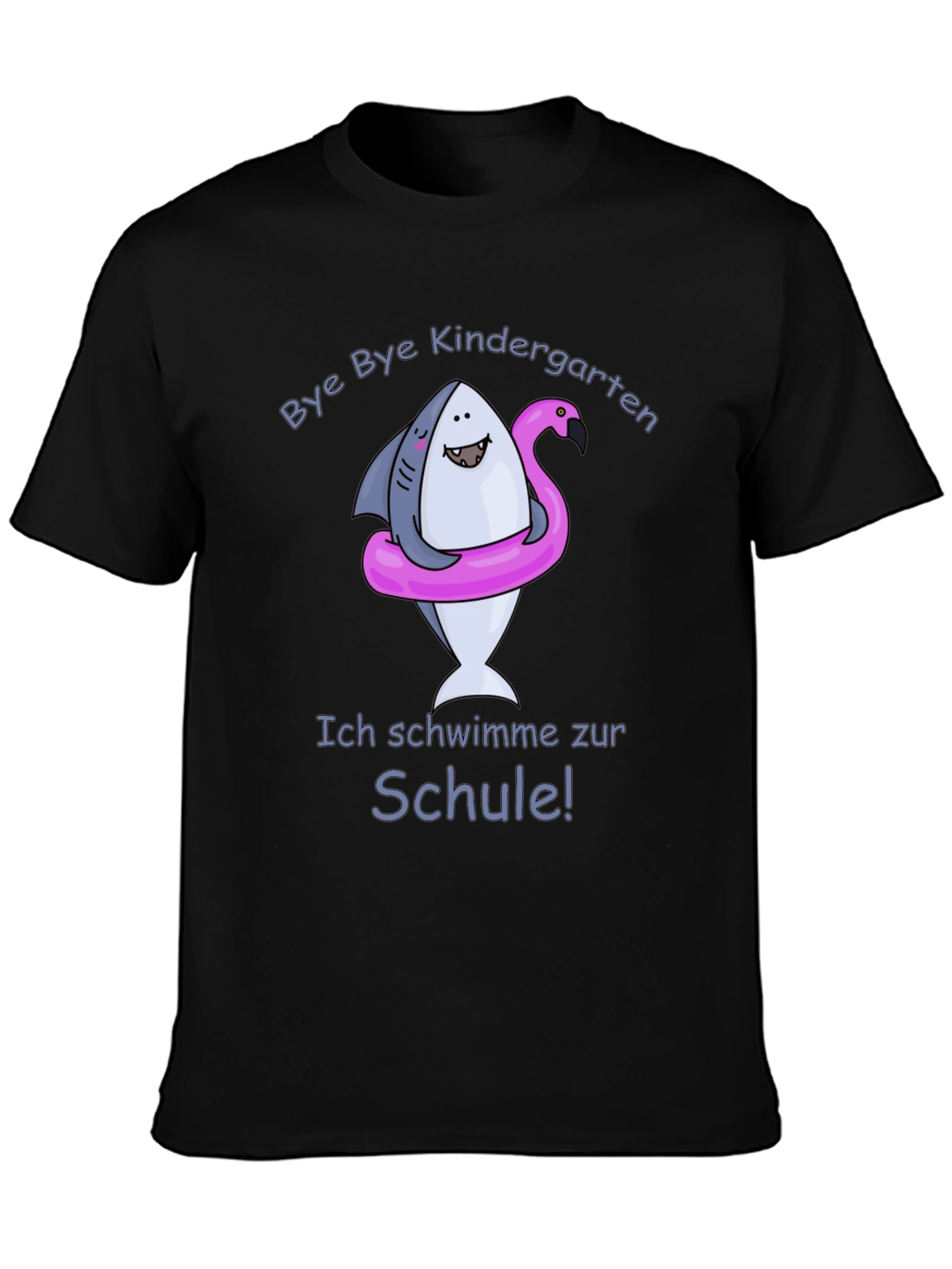 Black Bye Bye Kindergarten Shark T-Shirt view 3
