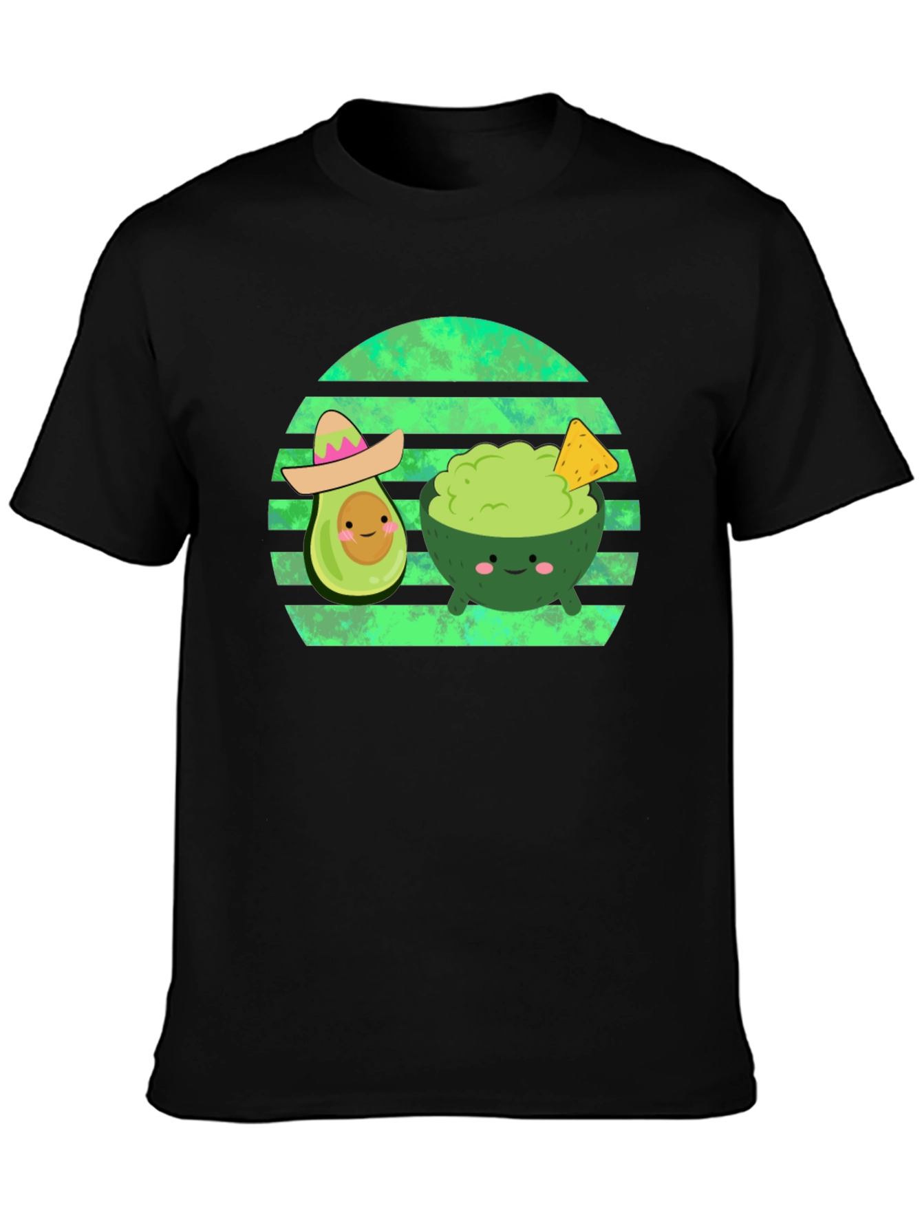 Black Cute Avocado Guac T-Shirt - Foodie Fun! view 3