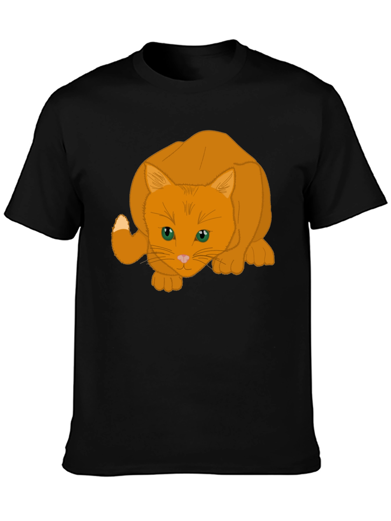 Black Orange Cat Graphic Tee - Soft Cotton Blend view 3