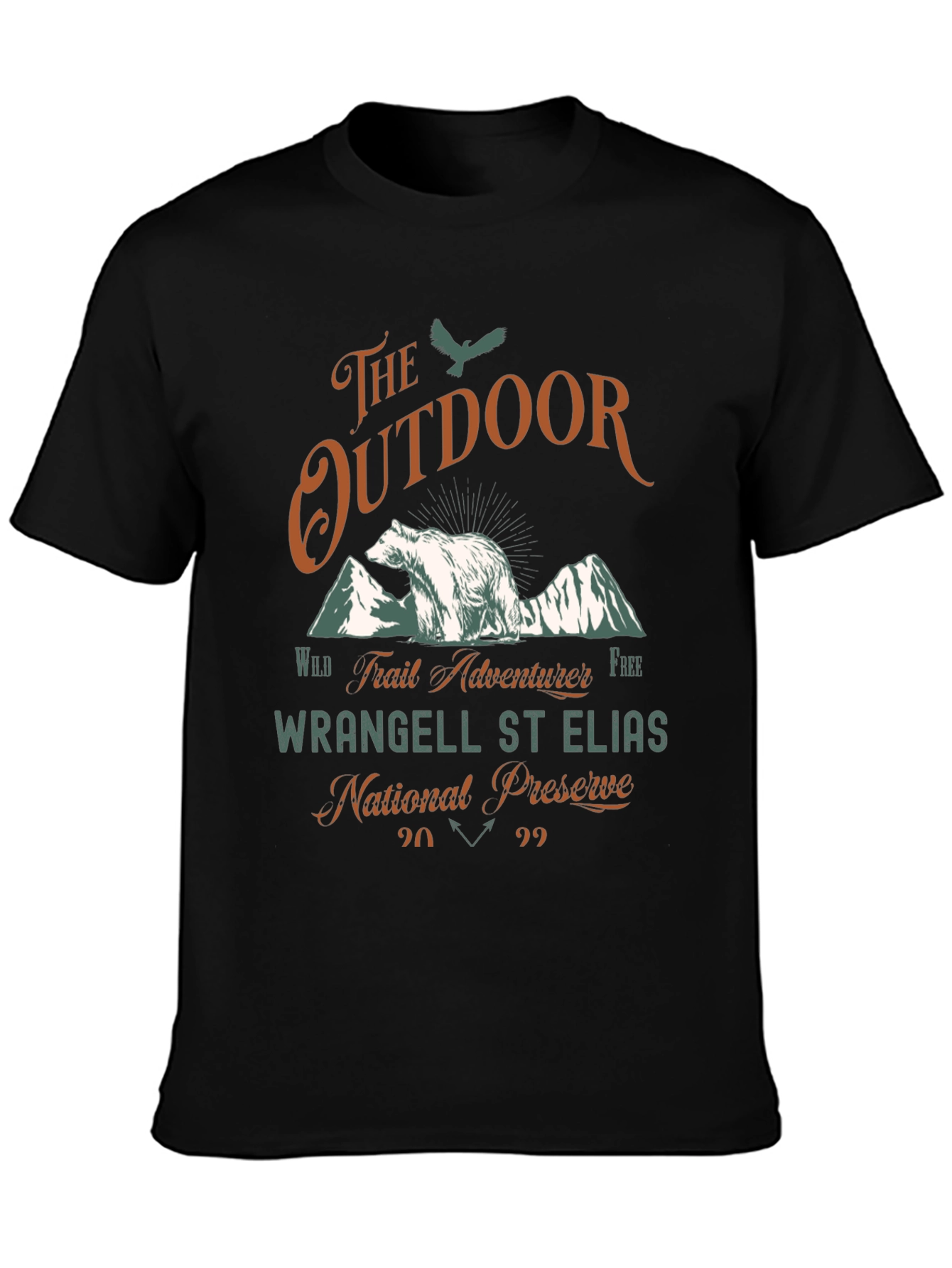 Black The Outdoor Wrangell St Elias National Preserve T-Shirt view 3