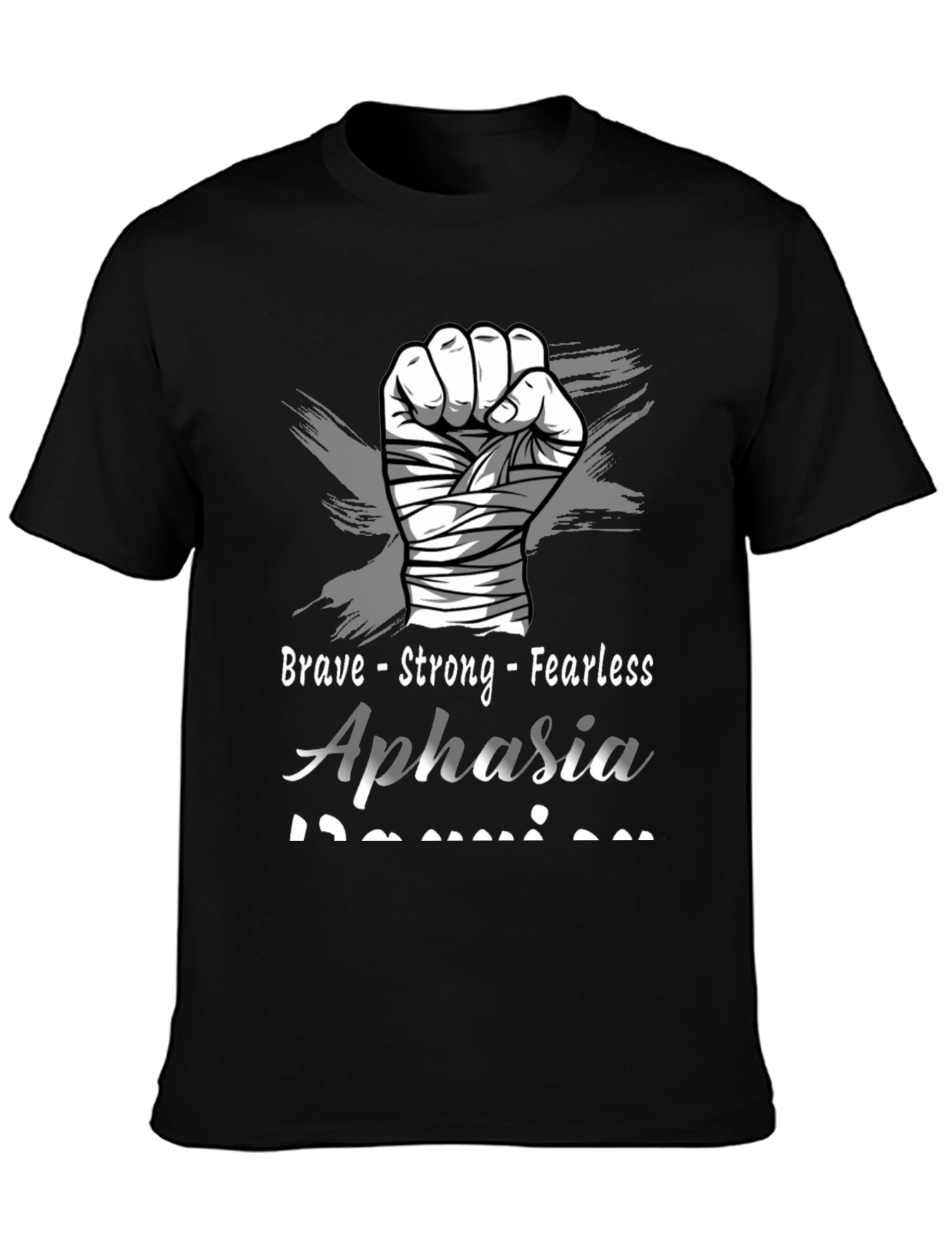 Black Brave Aphasia Awareness T-Shirt view 3